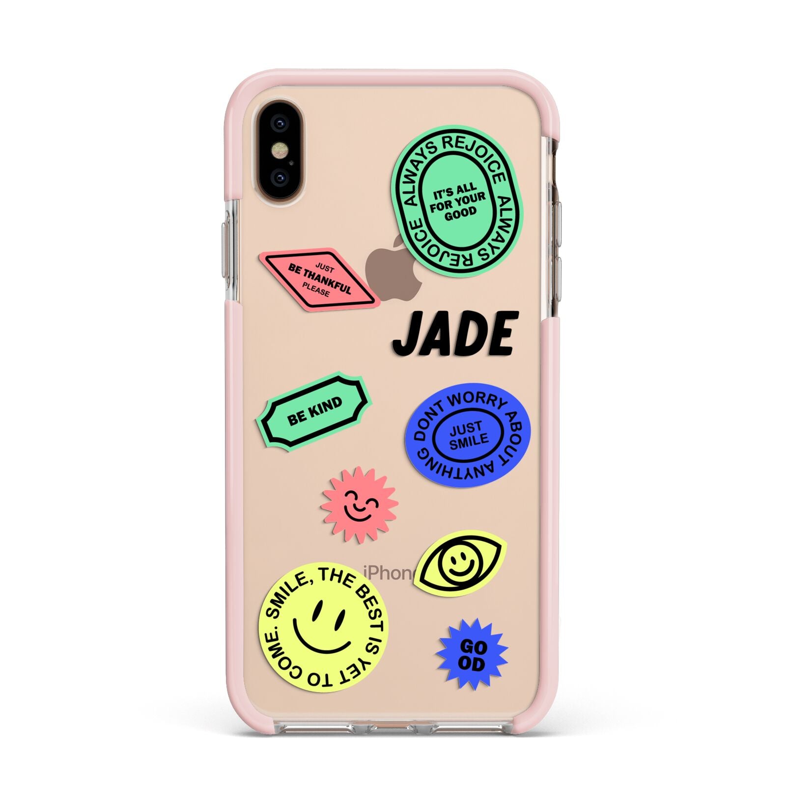 Custom Stickers Apple iPhone Xs Max Impact Case Pink Edge on Gold Phone