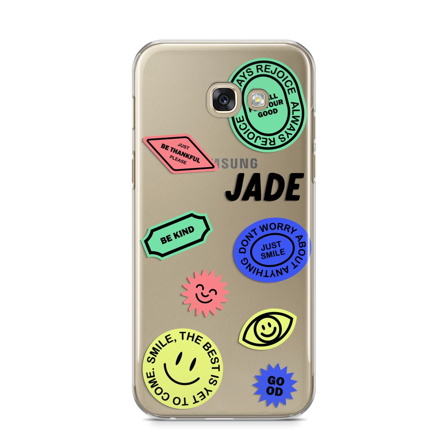 Custom Stickers Samsung Galaxy A5 2017 Case on gold phone