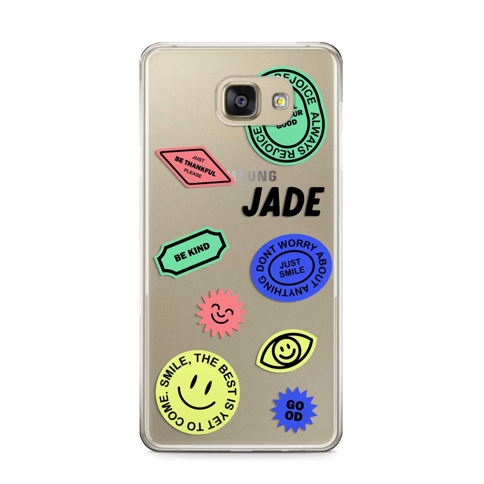 Custom Stickers Samsung Galaxy A9 2016 Case on gold phone