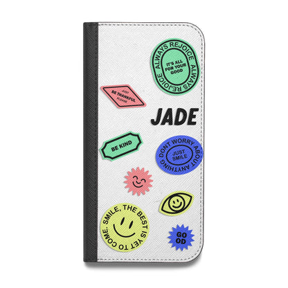 Custom Stickers Vegan Leather Flip iPhone Case