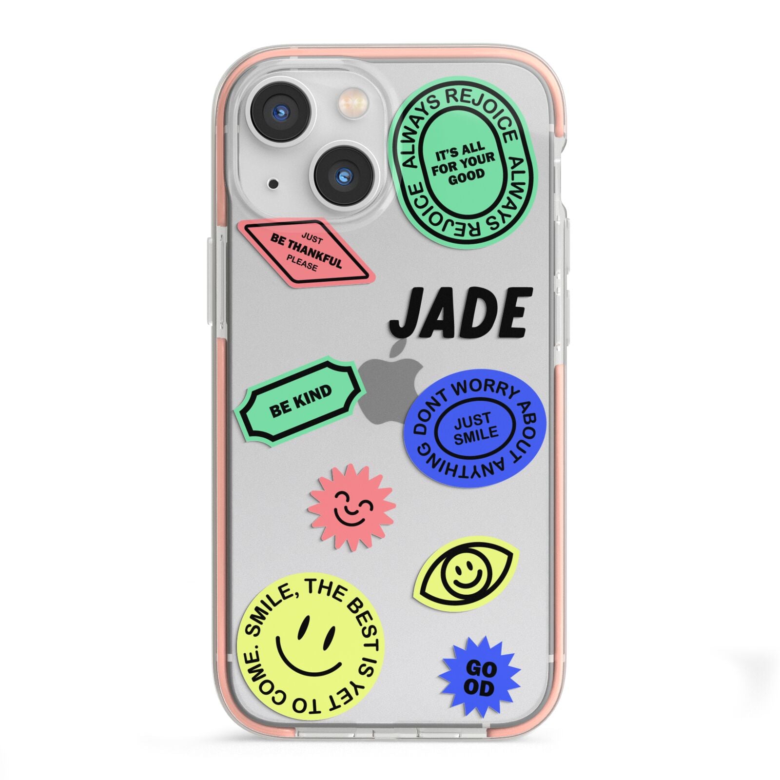 Custom Stickers iPhone 13 Mini TPU Impact Case with Pink Edges