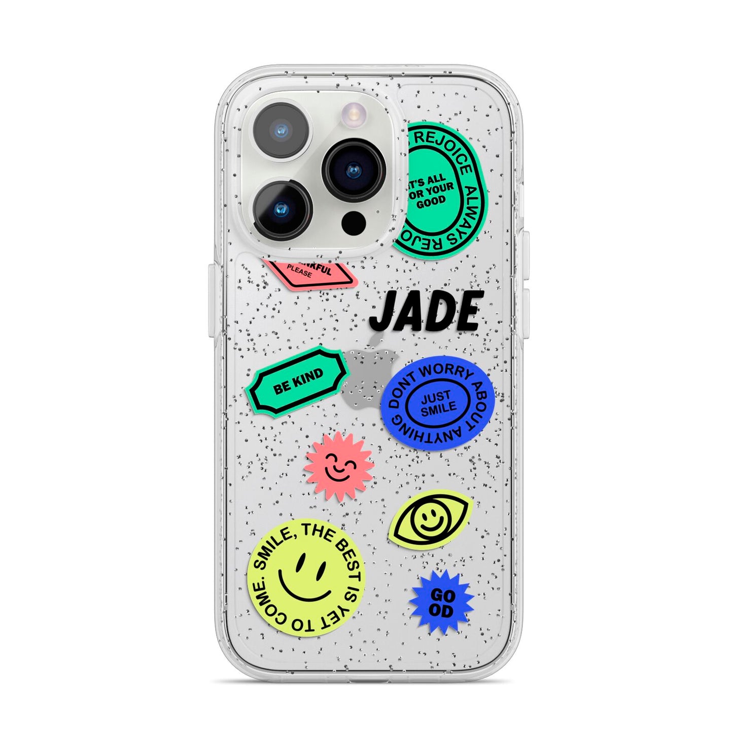 Custom Stickers iPhone 14 Pro Glitter Tough Case Silver