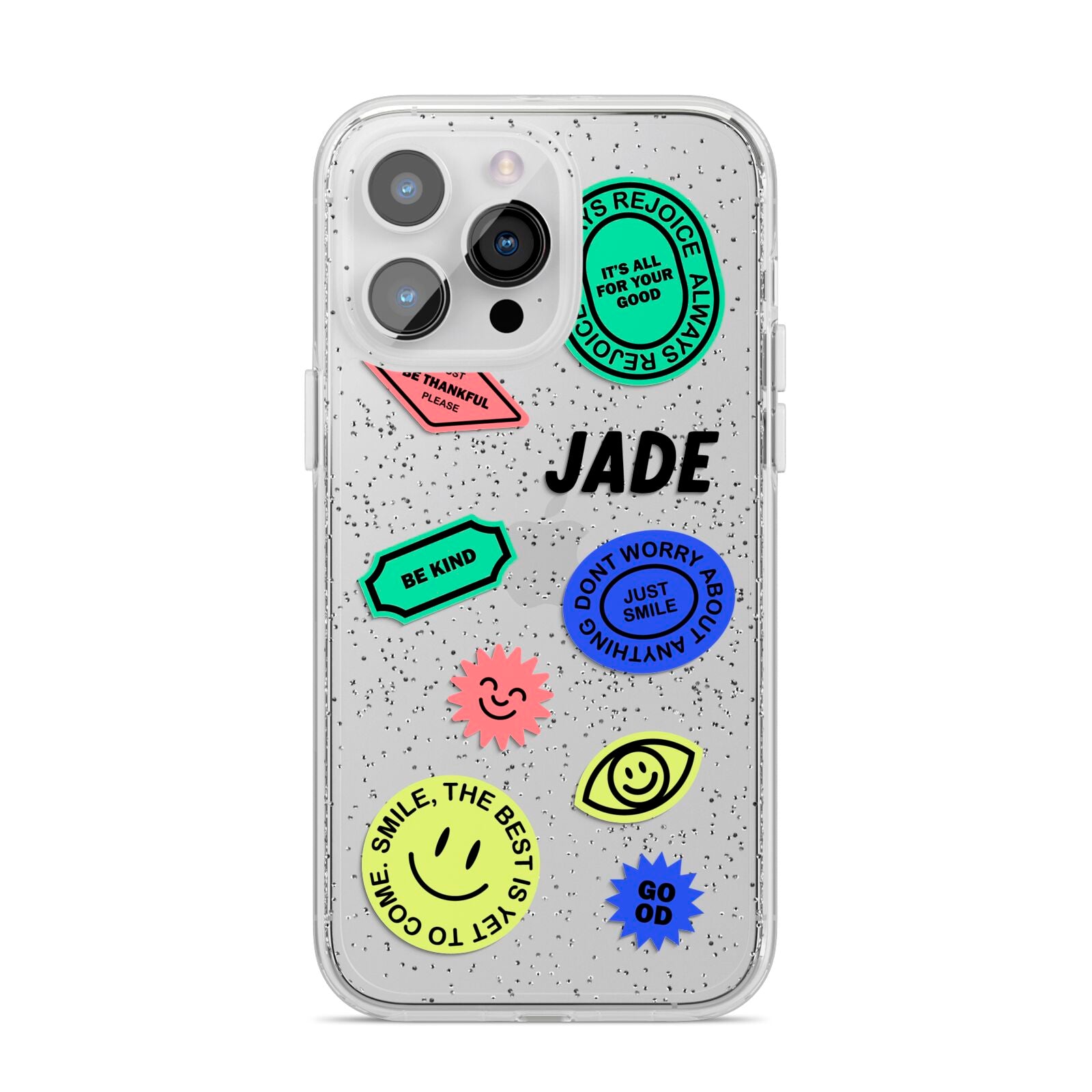 Custom Stickers iPhone 14 Pro Max Glitter Tough Case Silver