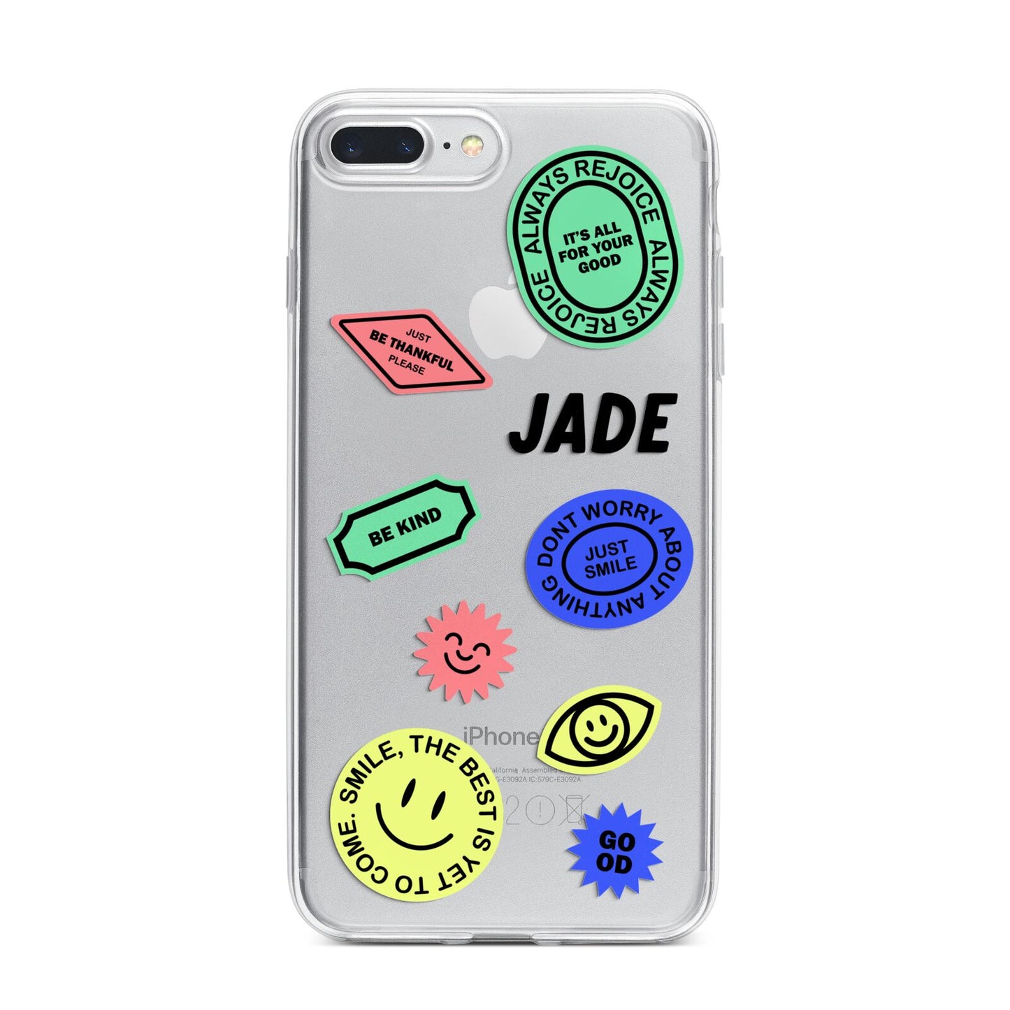 Custom Stickers iPhone 7 Plus Bumper Case on Silver iPhone