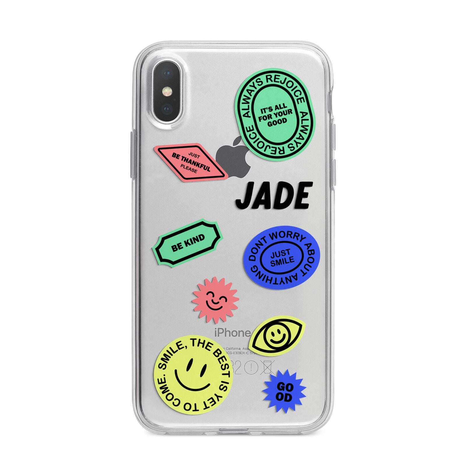 Custom Stickers iPhone X Bumper Case on Silver iPhone Alternative Image 1