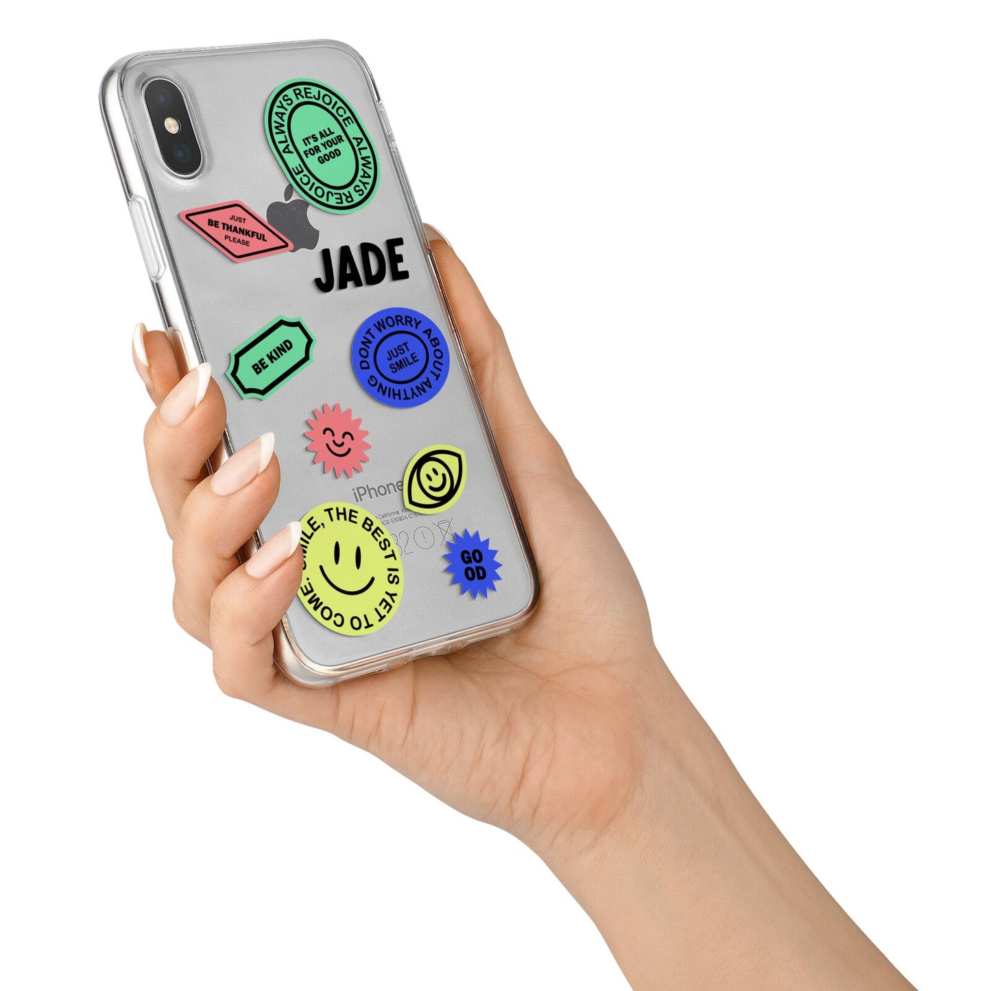 Custom Stickers iPhone X Bumper Case on Silver iPhone Alternative Image 2