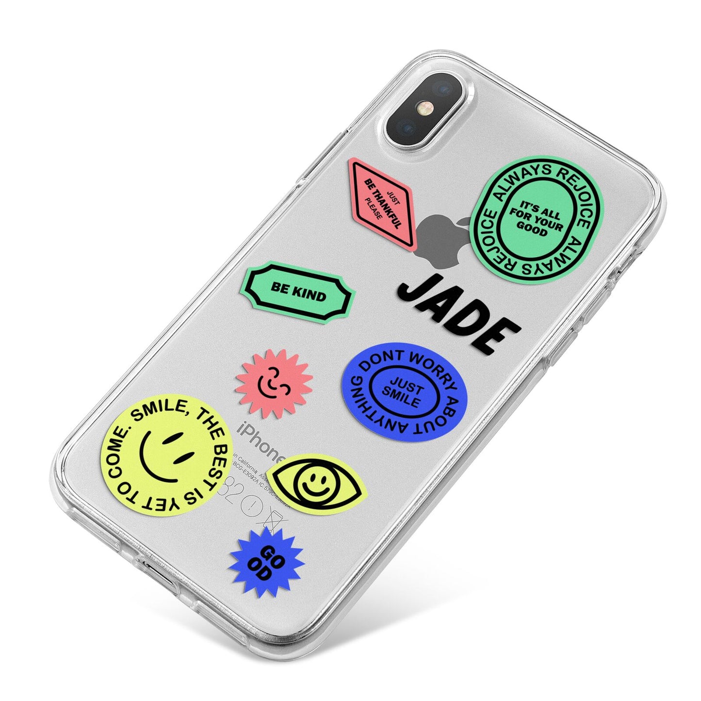 Custom Stickers iPhone X Bumper Case on Silver iPhone