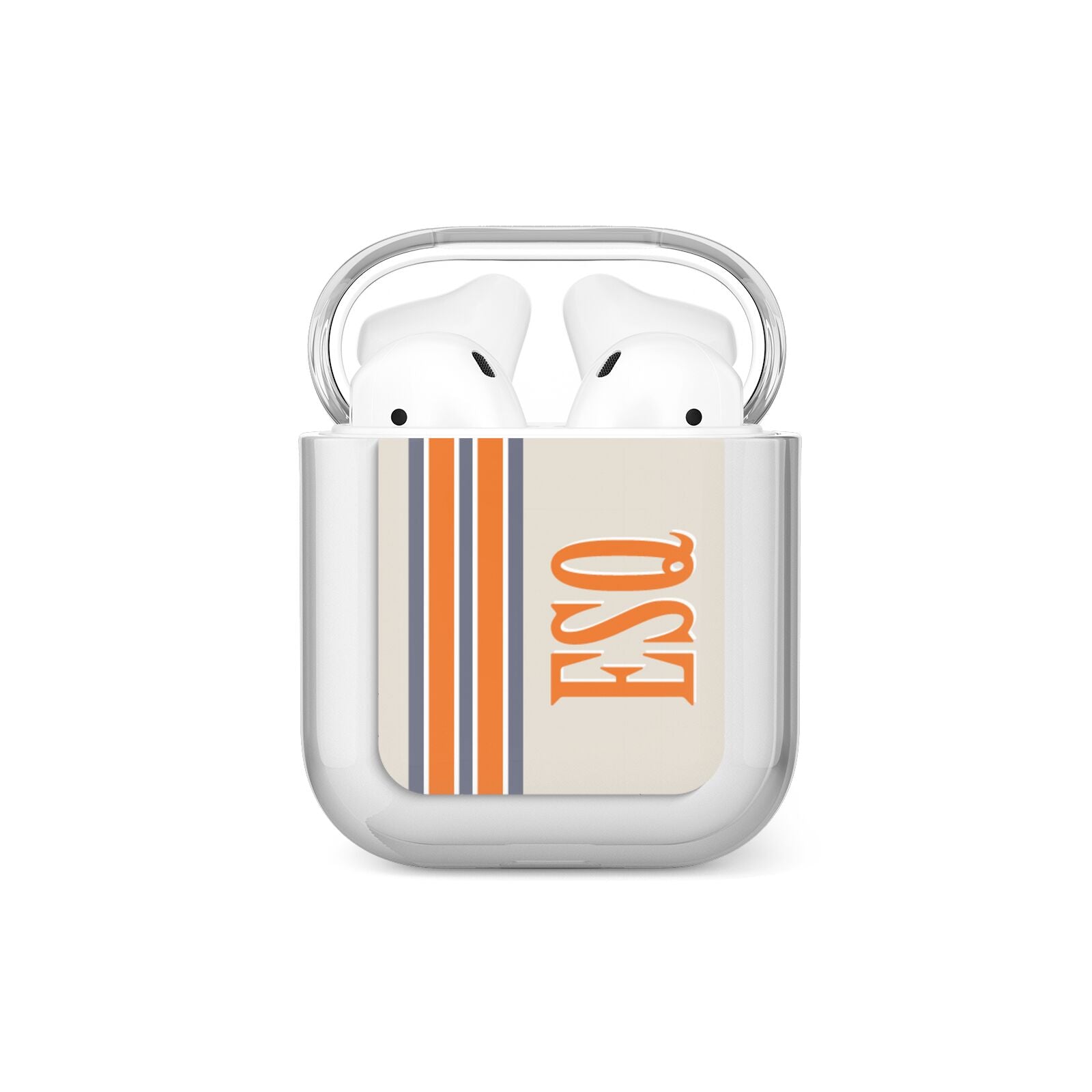 Custom Striped Initials AirPods Case