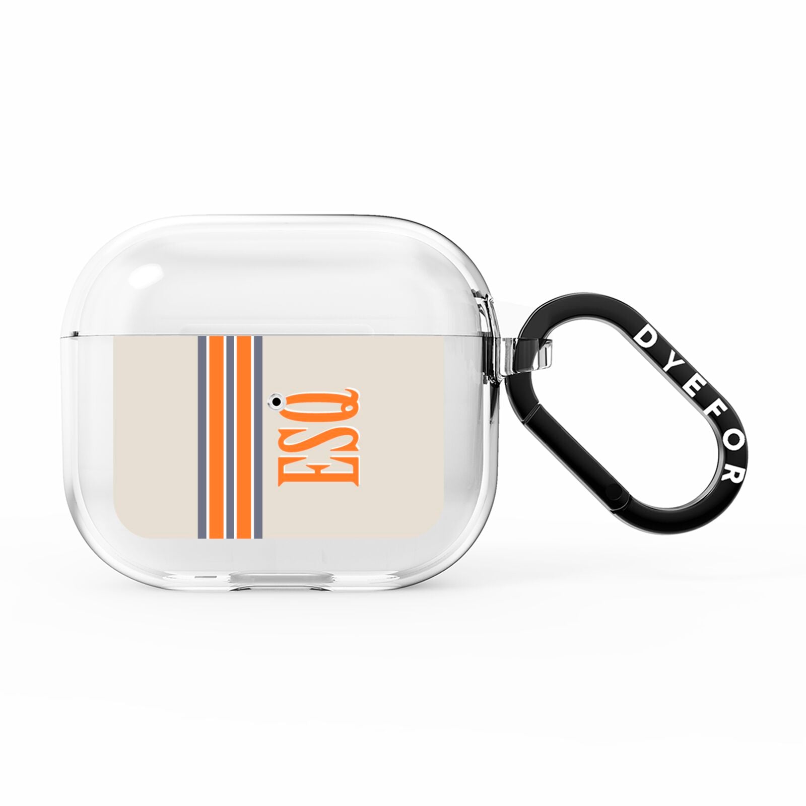 Custom Striped Initials AirPods Clear Case 3rd Gen