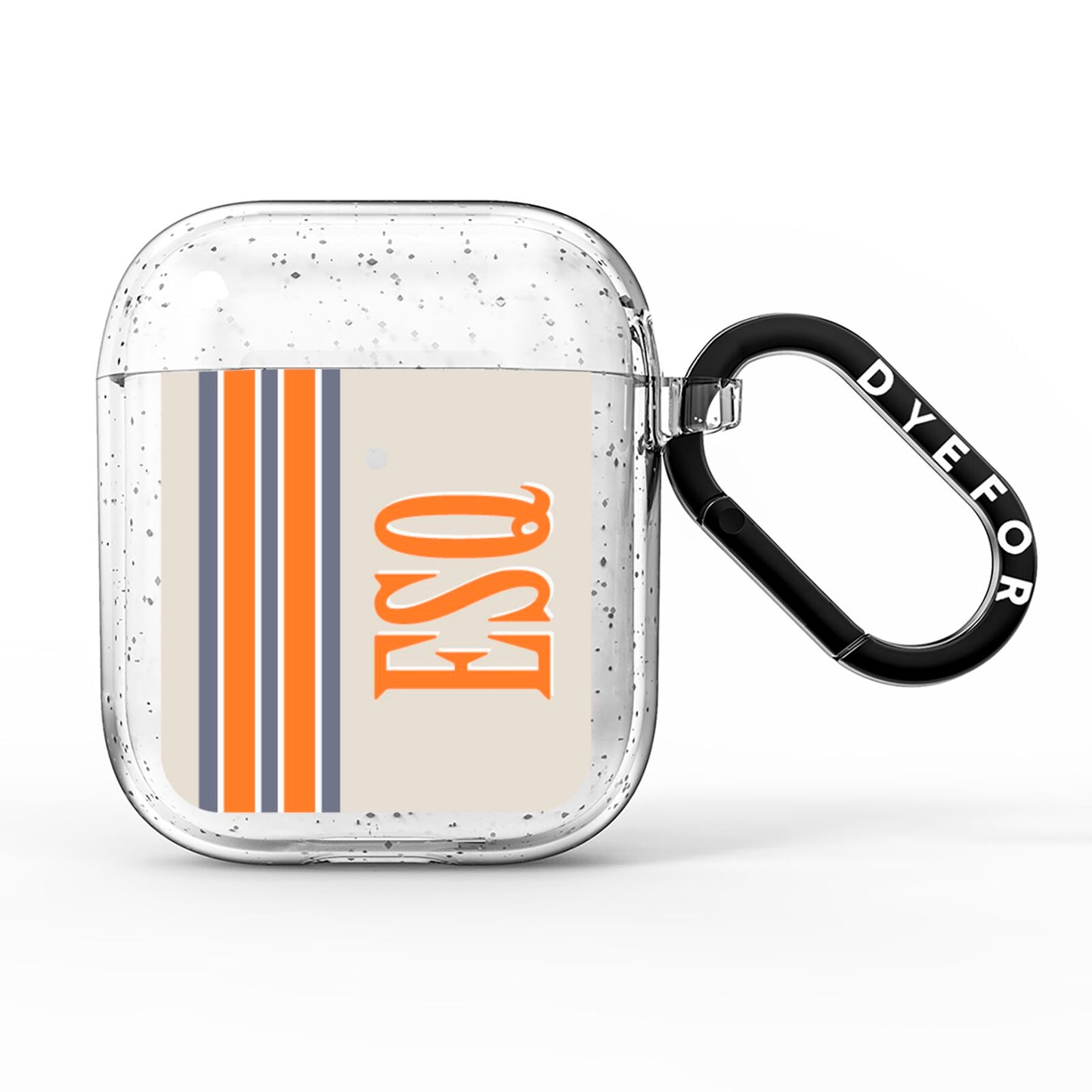 Custom Striped Initials AirPods Glitter Case