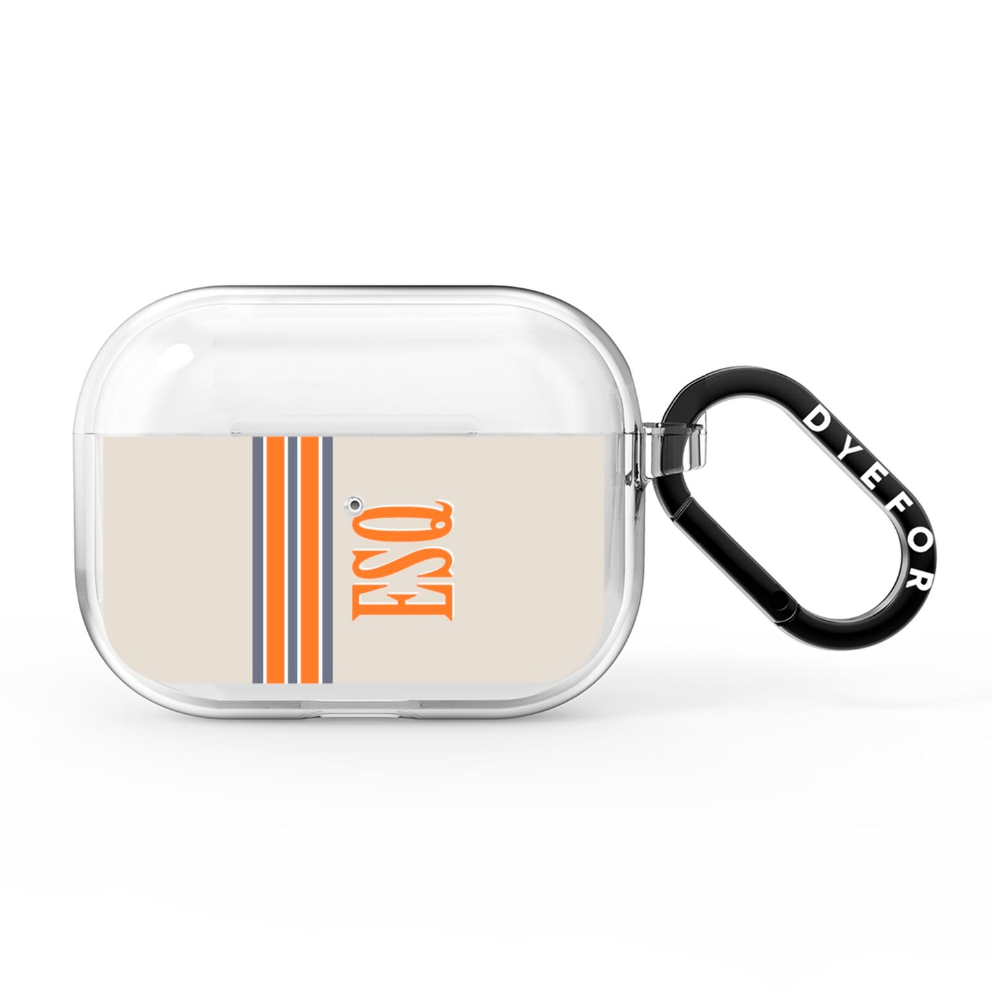 Custom Striped Initials AirPods Pro Clear Case