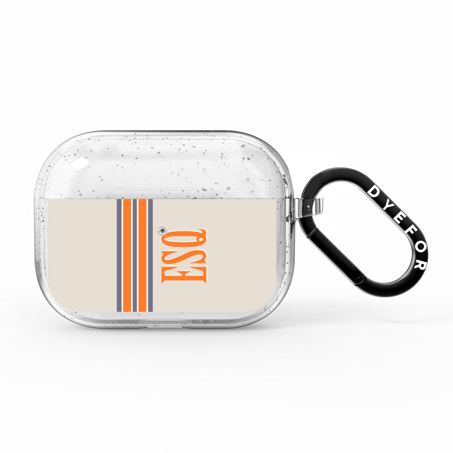 Custom Striped Initials AirPods Pro Glitter Case