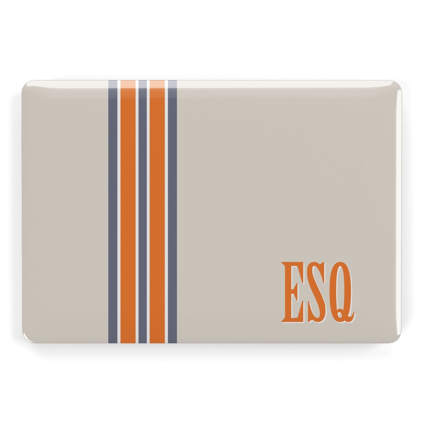 Custom Striped Initials Apple MacBook Case