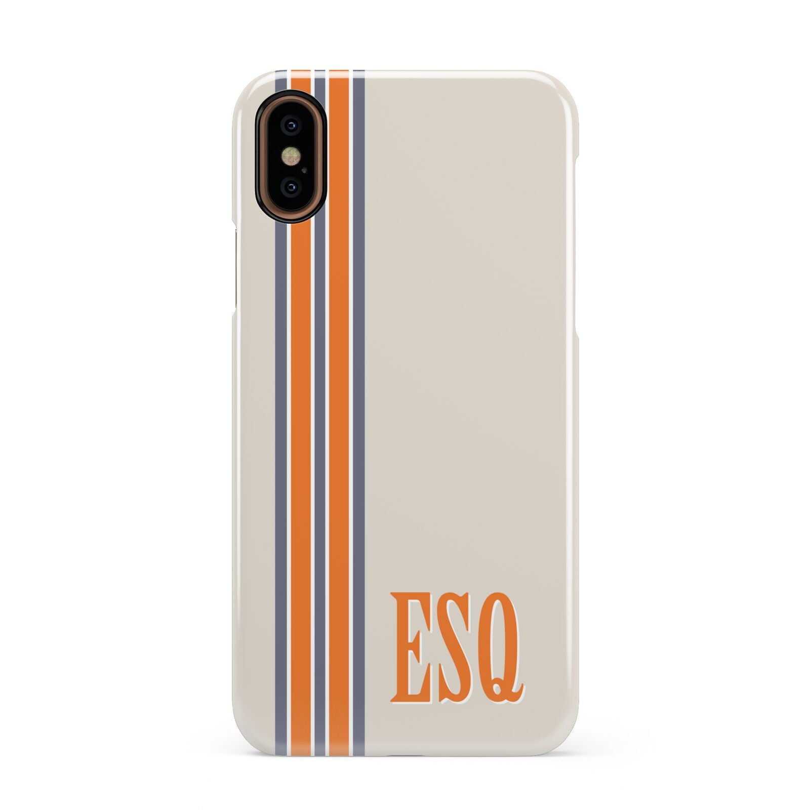 Custom Striped Initials Apple iPhone XS 3D Snap Case