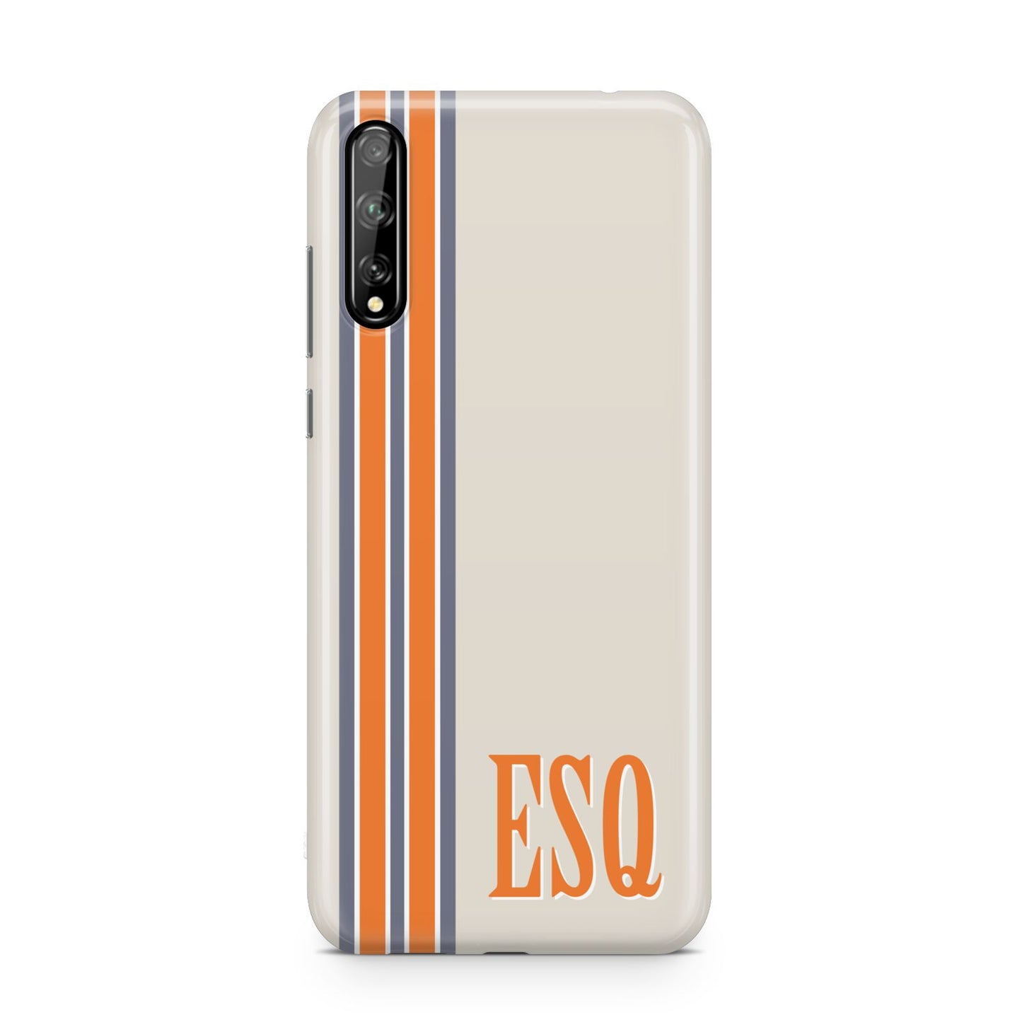 Custom Striped Initials Huawei Enjoy 10s Phone Case