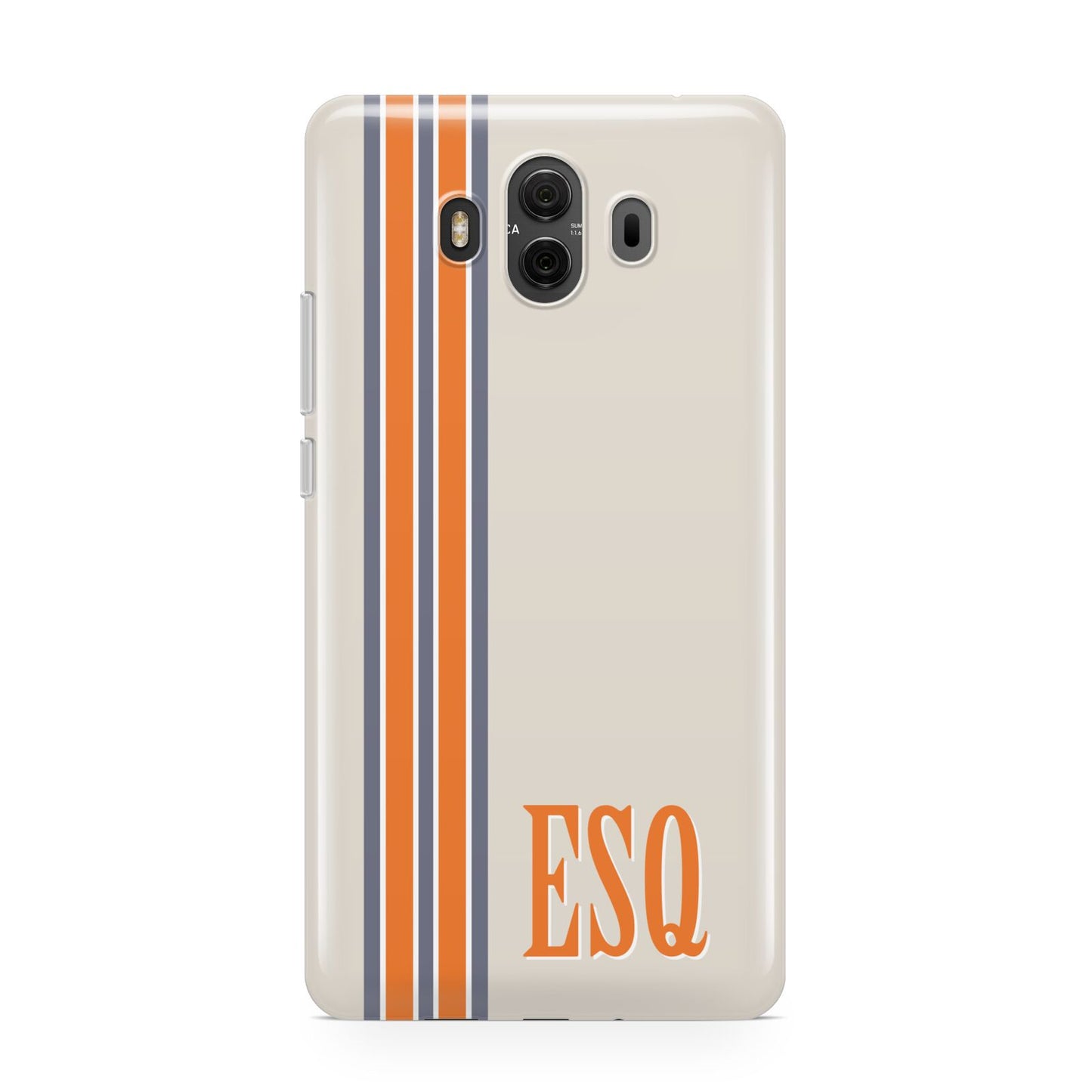 Custom Striped Initials Huawei Mate 10 Protective Phone Case