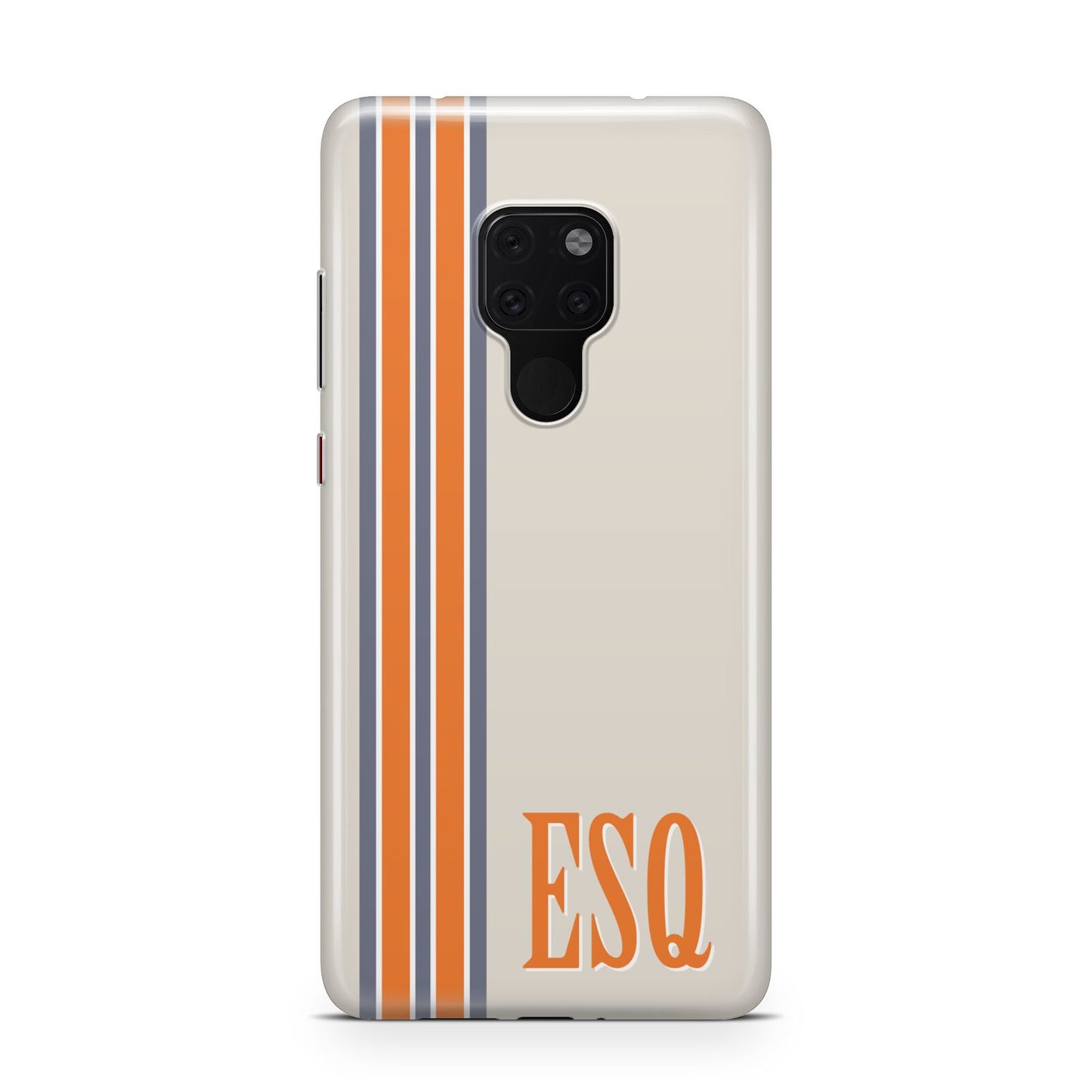 Custom Striped Initials Huawei Mate 20 Phone Case