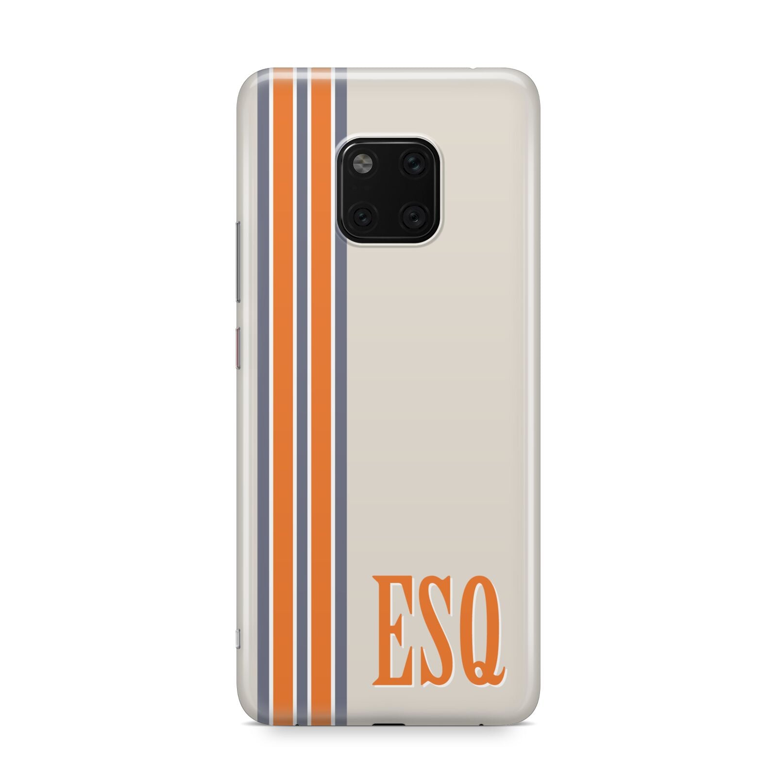 Custom Striped Initials Huawei Mate 20 Pro Phone Case