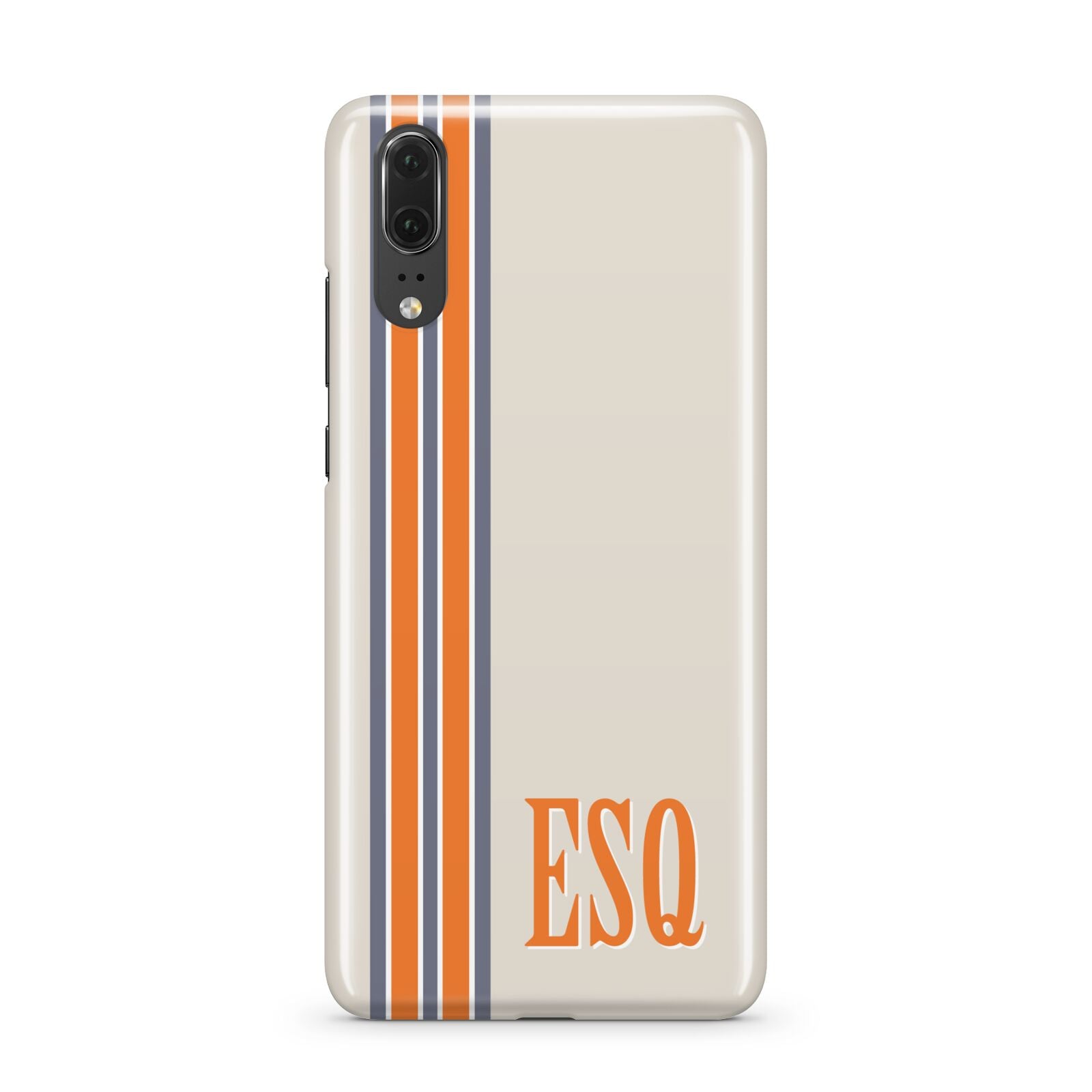 Custom Striped Initials Huawei P20 Phone Case