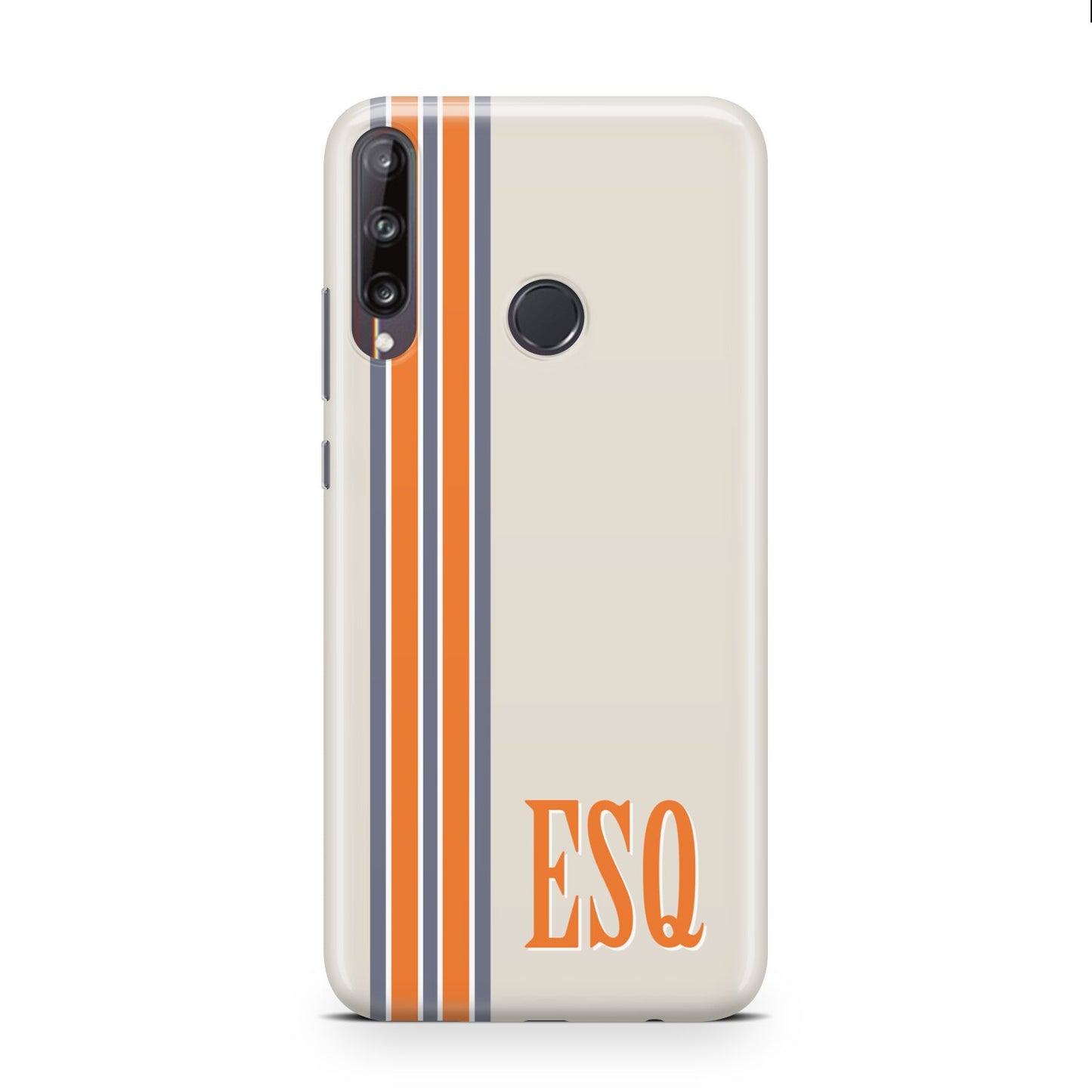 Custom Striped Initials Huawei P40 Lite E Phone Case