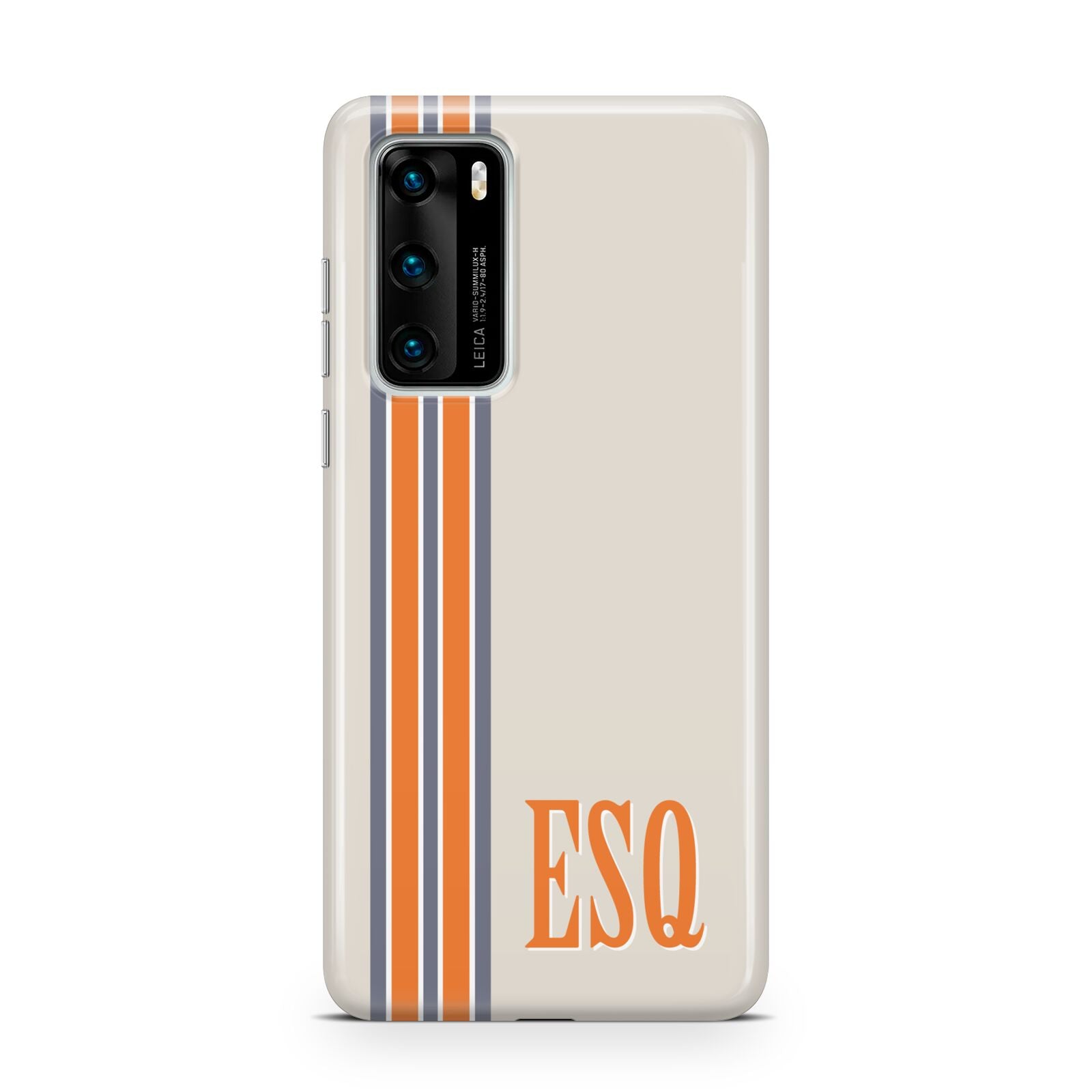 Custom Striped Initials Huawei P40 Phone Case