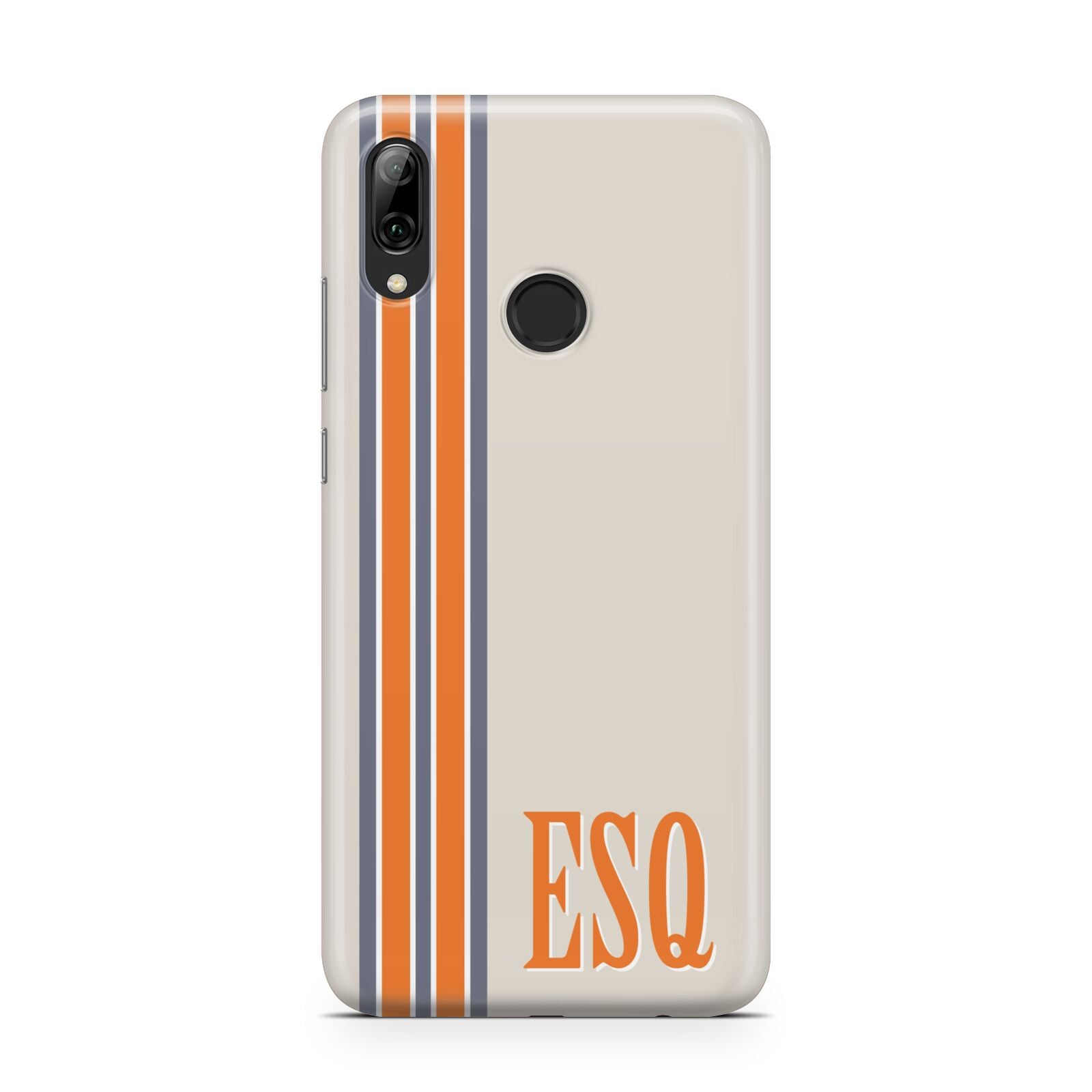 Custom Striped Initials Huawei Y7 2019