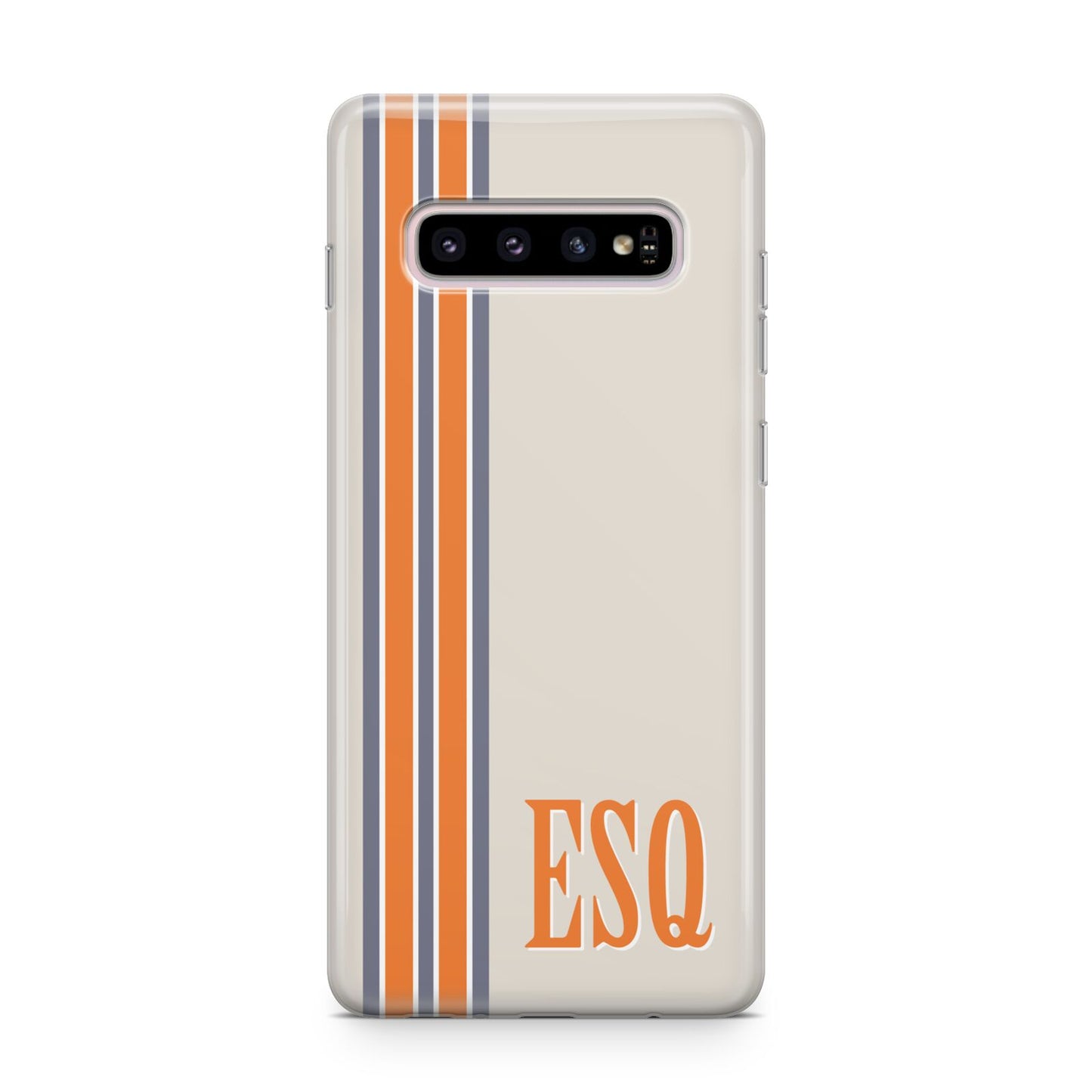 Custom Striped Initials Samsung Galaxy S10 Plus Case