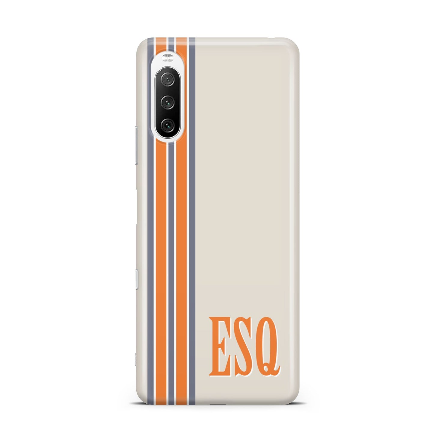 Custom Striped Initials Sony Xperia 10 III Case