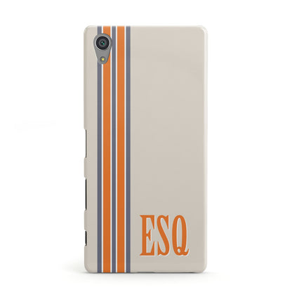 Custom Striped Initials Sony Xperia Case