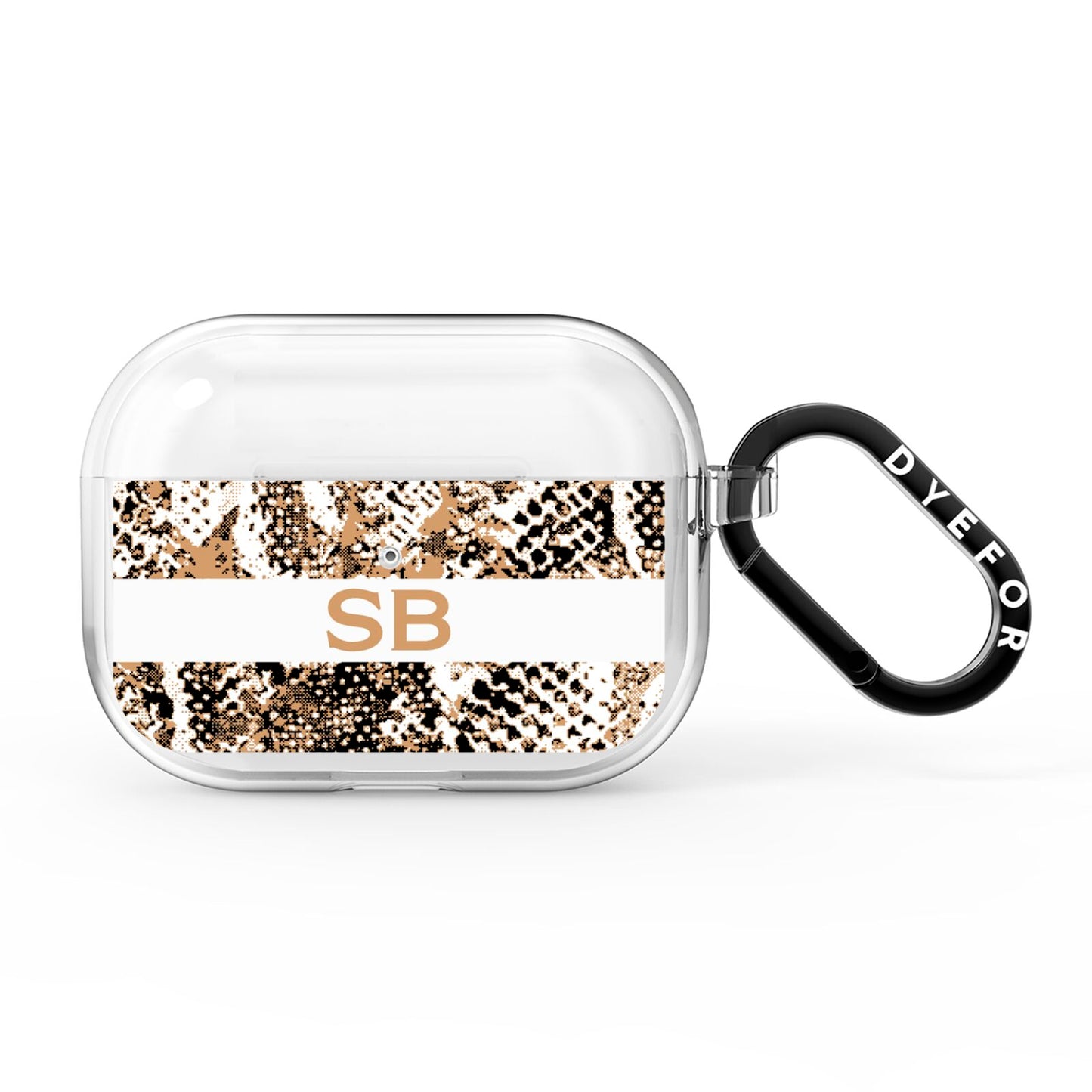 Custom Tan Snakeskin AirPods Pro Clear Case