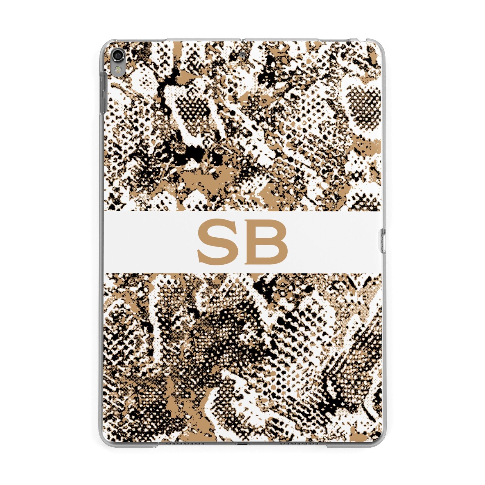 Custom Tan Snakeskin Apple iPad Grey Case