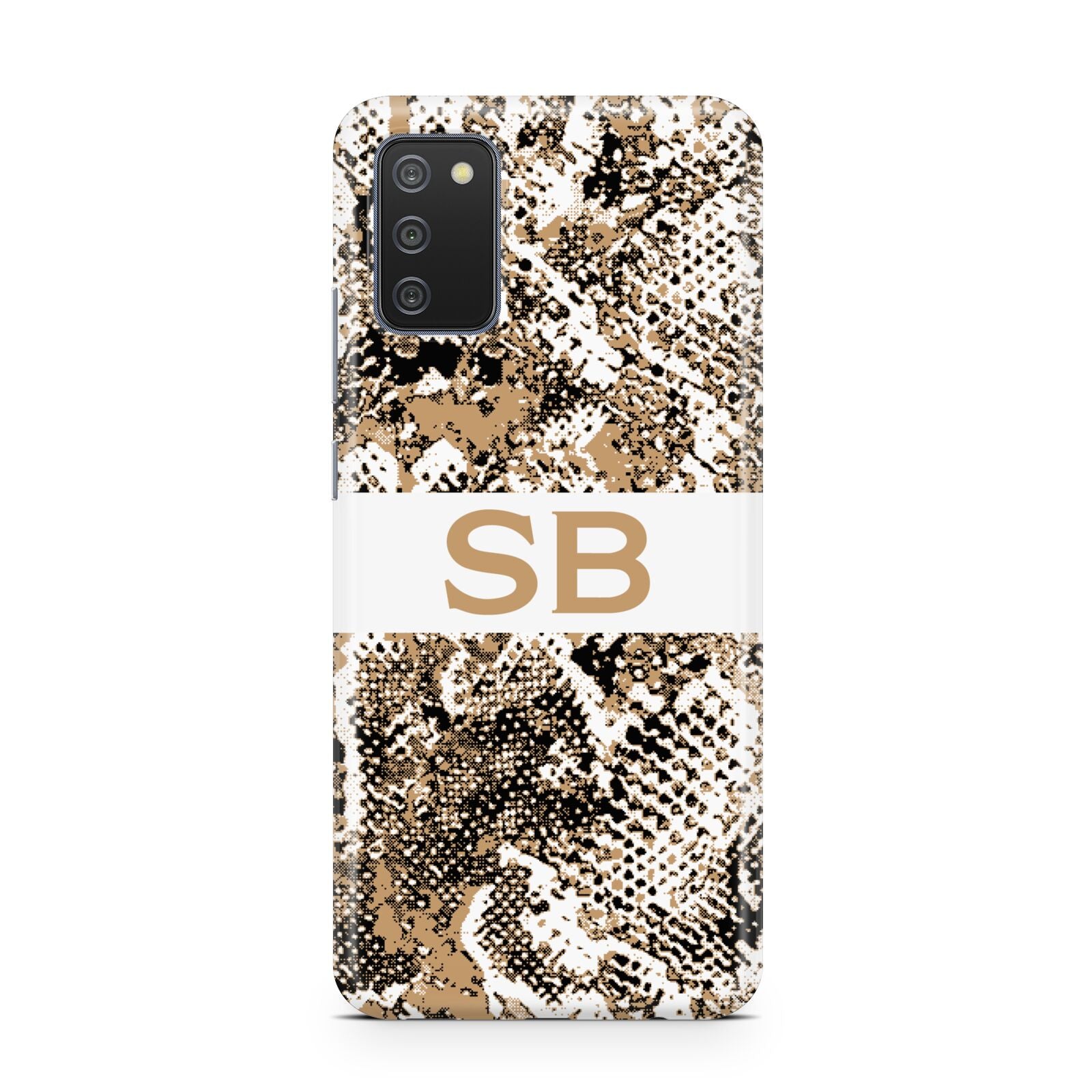 Custom Tan Snakeskin Samsung A02s Case