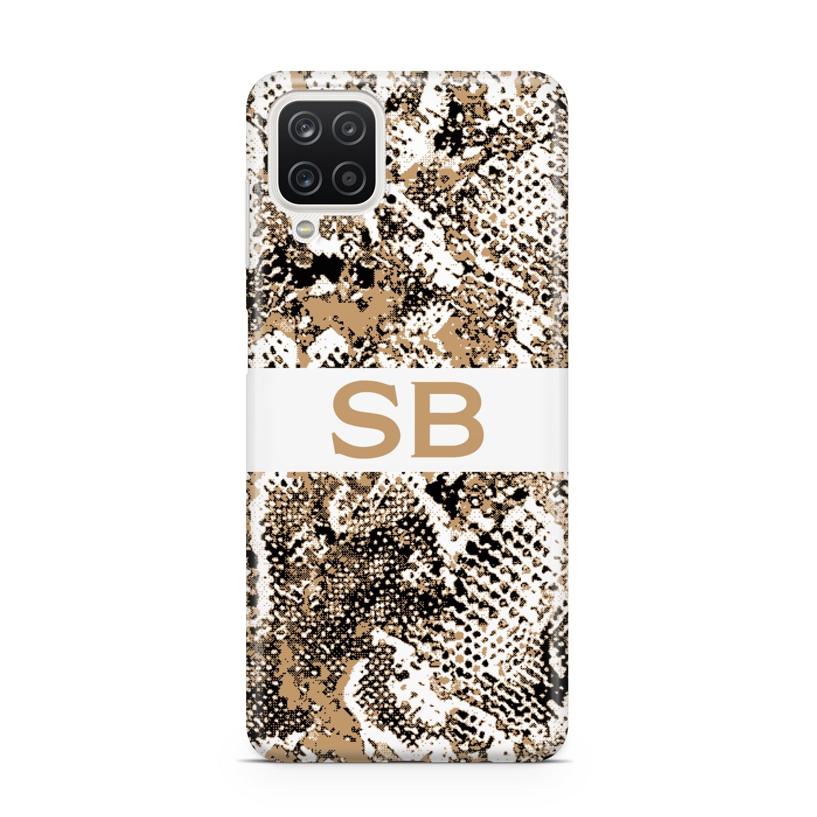 Custom Tan Snakeskin Samsung A12 Case