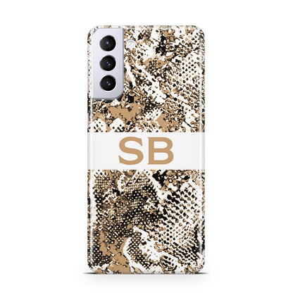 Custom Tan Snakeskin Samsung S21 Plus Case