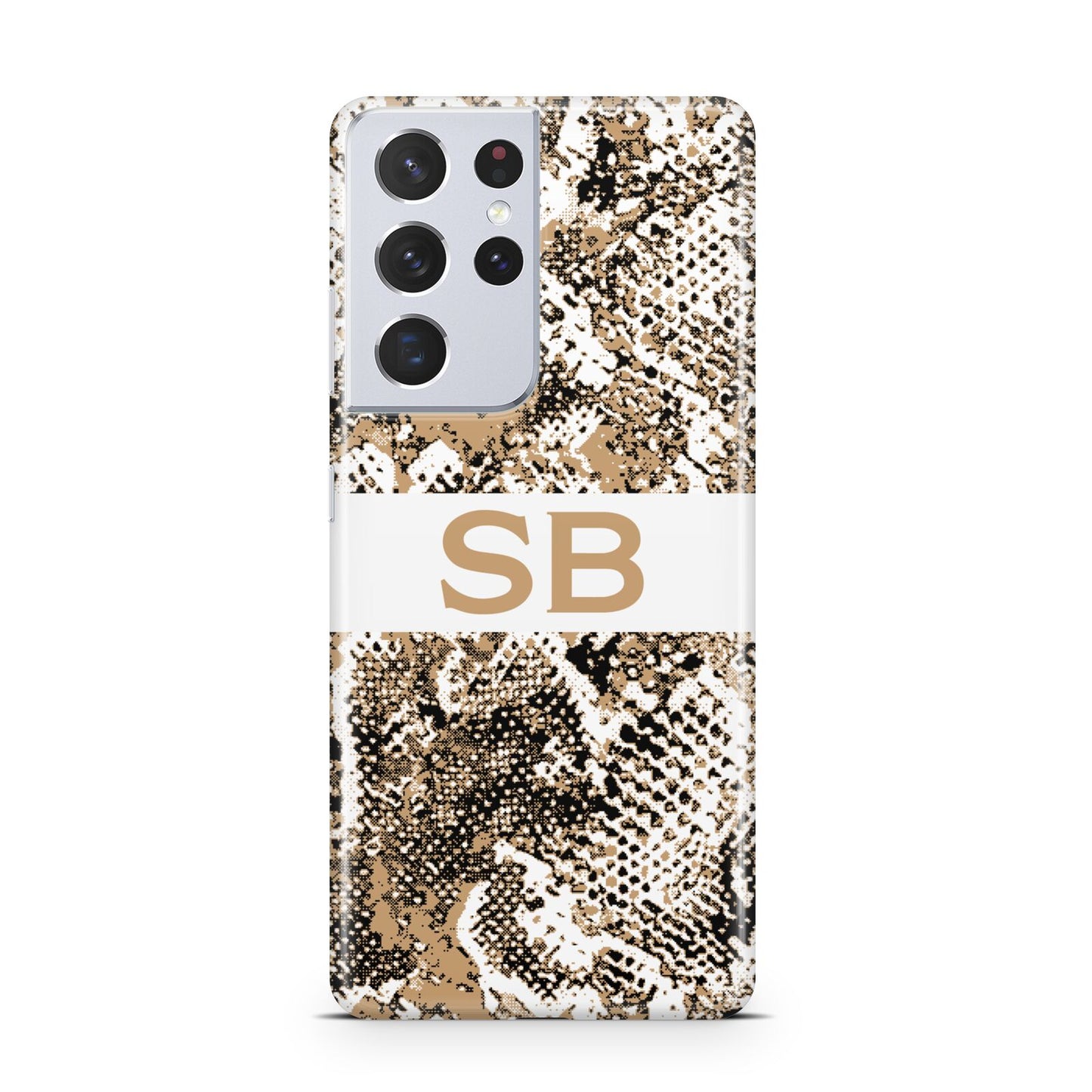 Custom Tan Snakeskin Samsung S21 Ultra Case