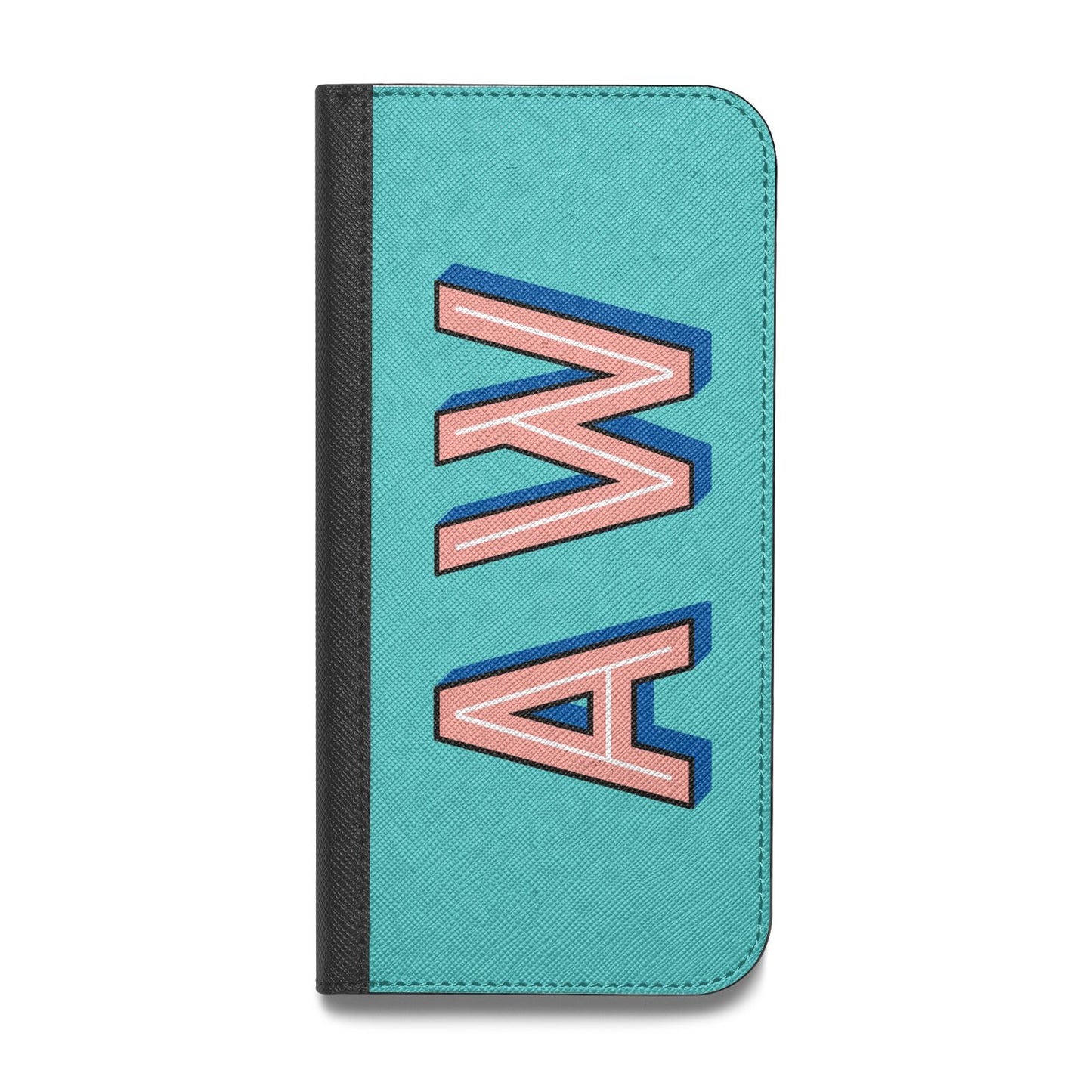 Custom Text Vegan Leather Flip iPhone Case