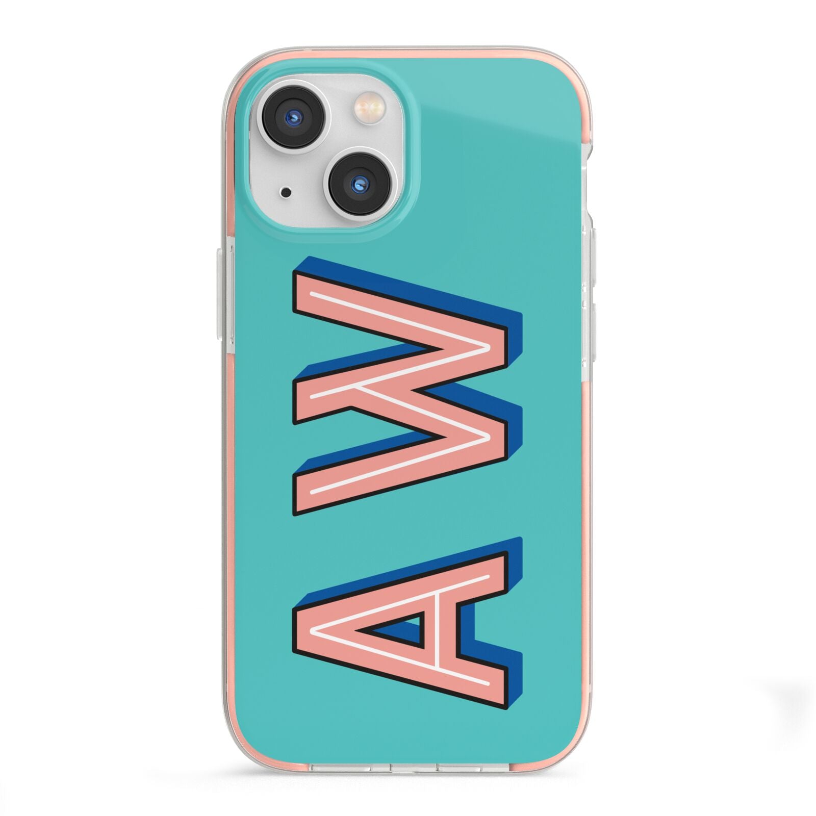 Custom Text iPhone 13 Mini TPU Impact Case with Pink Edges