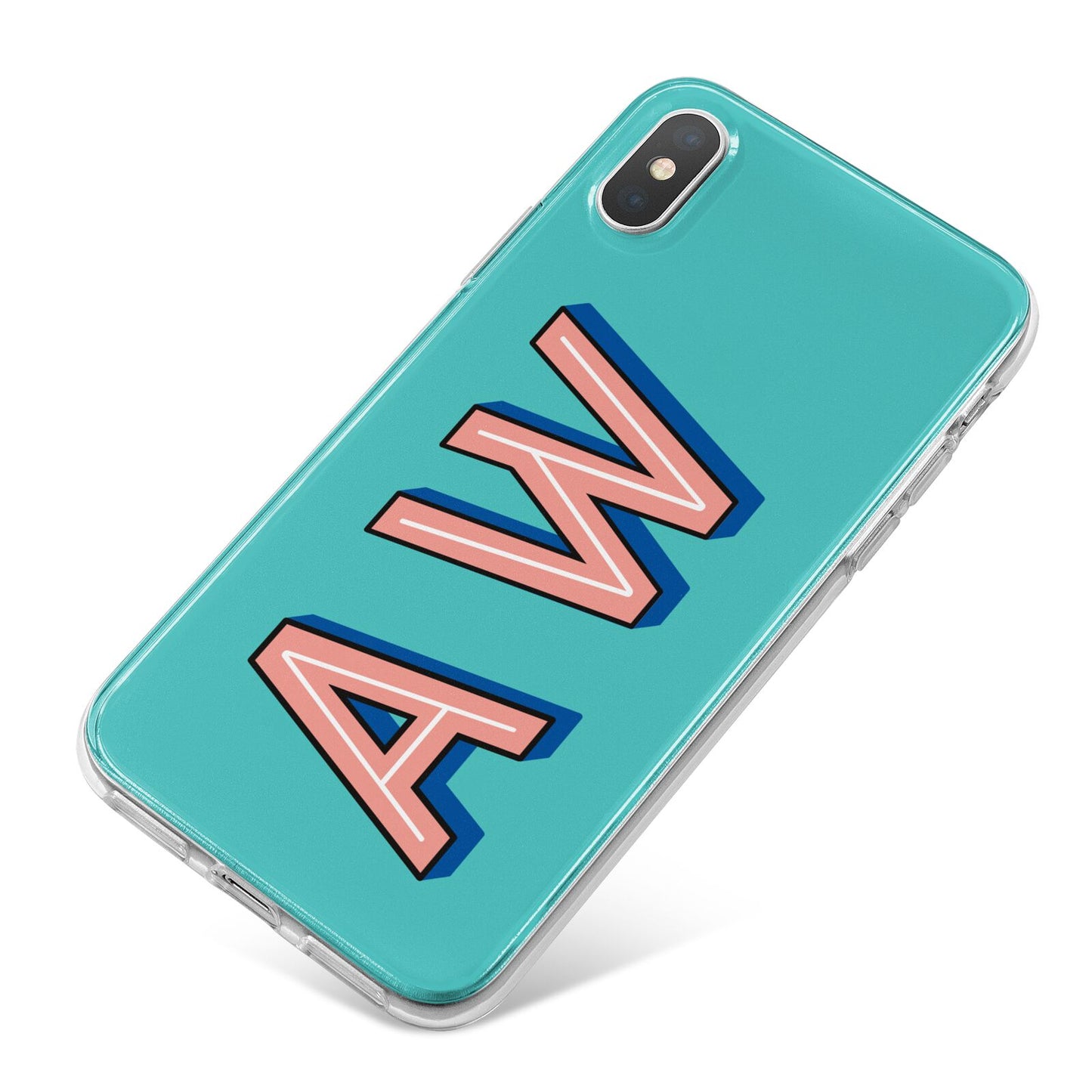 Custom Text iPhone X Bumper Case on Silver iPhone