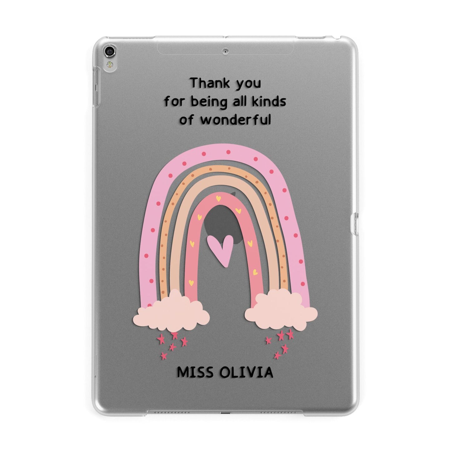 Custom Thank You Teacher Apple iPad Silver Case