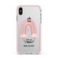 Custom Thank You Teacher Apple iPhone Xs Max Impact Case Pink Edge on Silver Phone