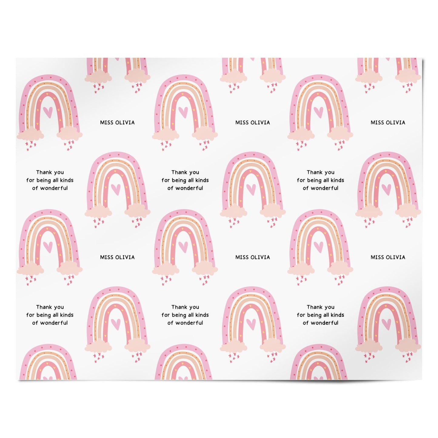 Custom Thank You Teacher Personalised Wrapping Paper Alternative