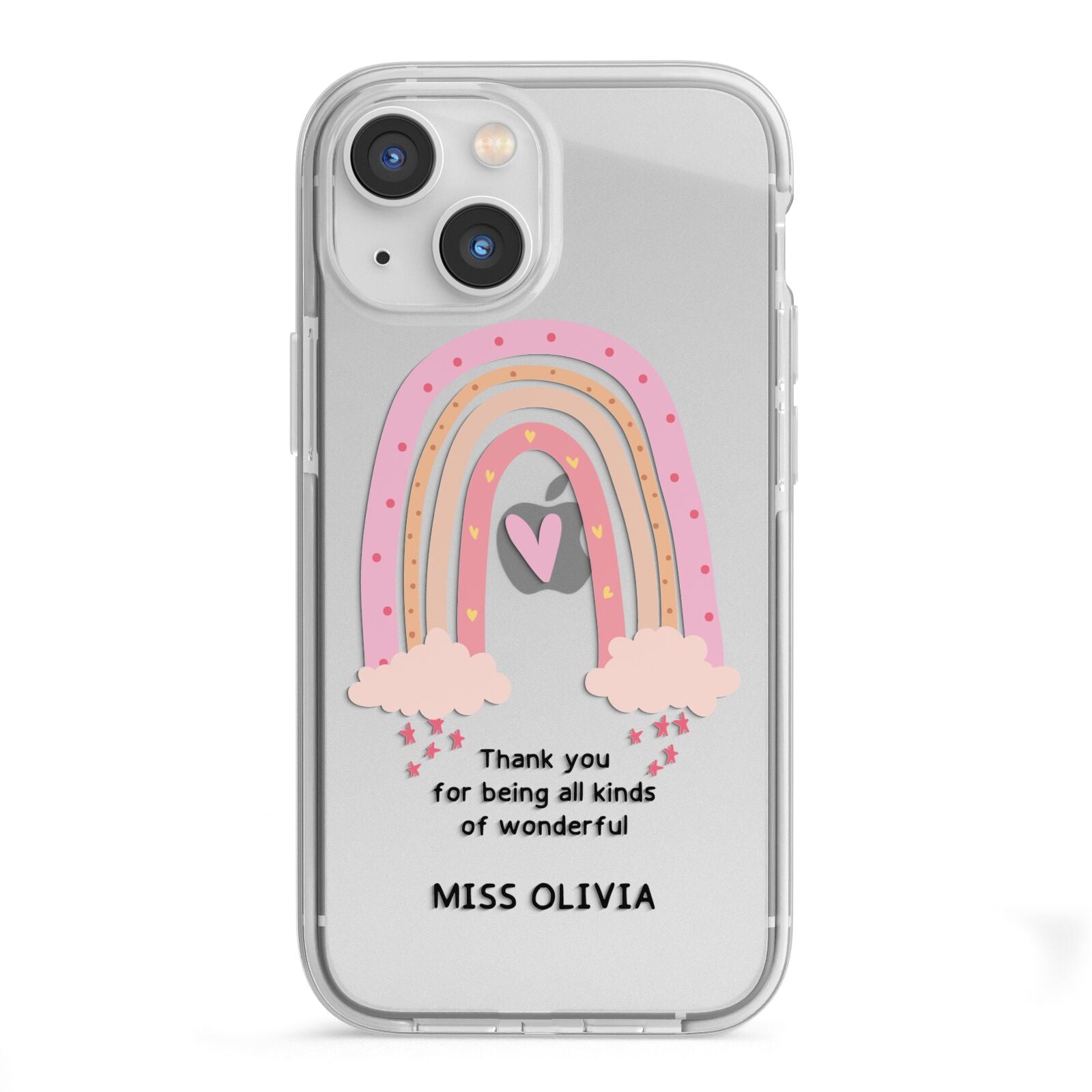 Custom Thank You Teacher iPhone 13 Mini TPU Impact Case with White Edges