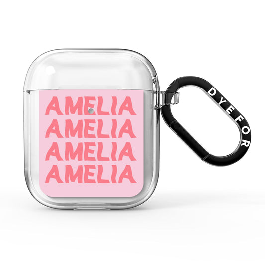 Custom Trippy Name AirPods Clear Case