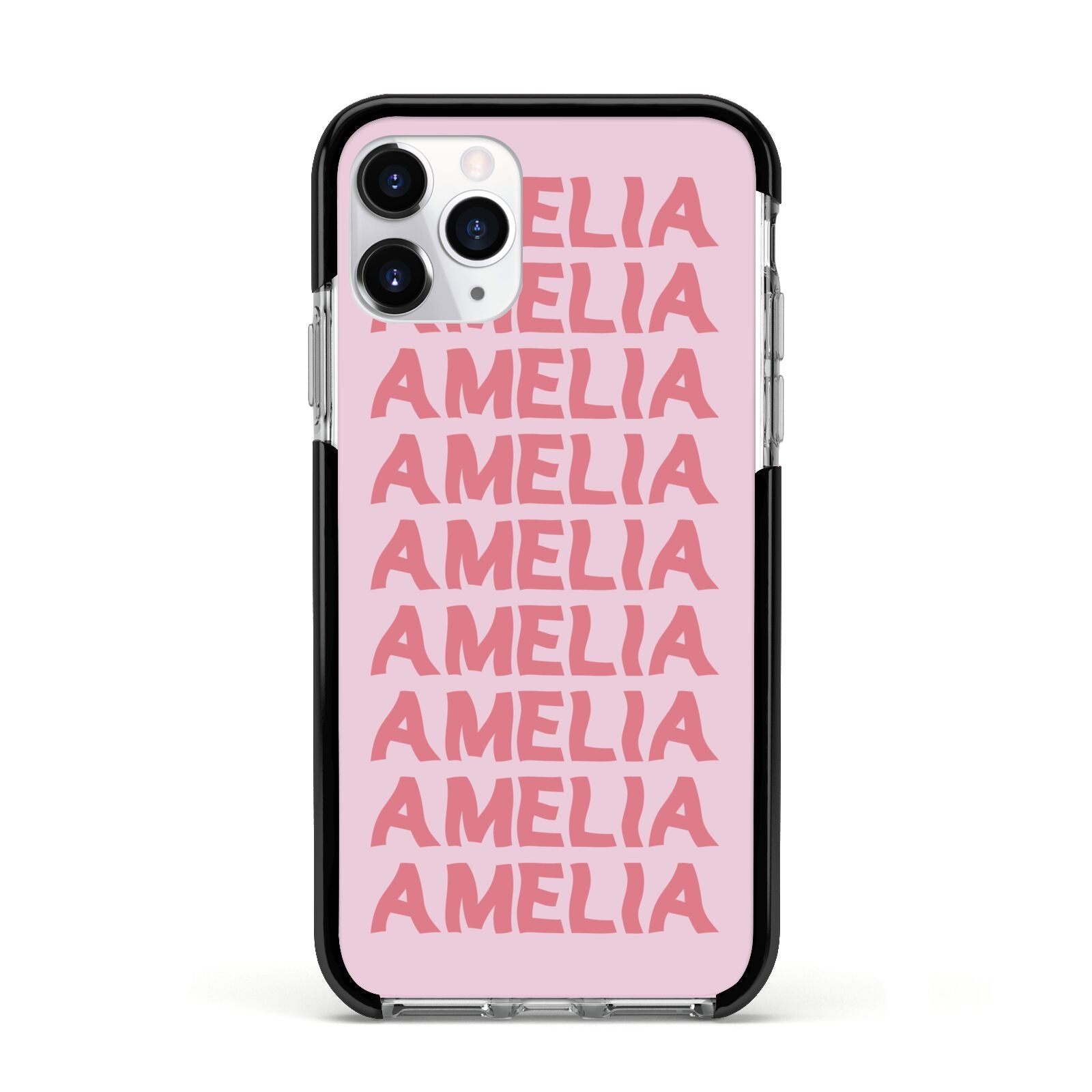 Custom Trippy Name Apple iPhone 11 Pro in Silver with Black Impact Case