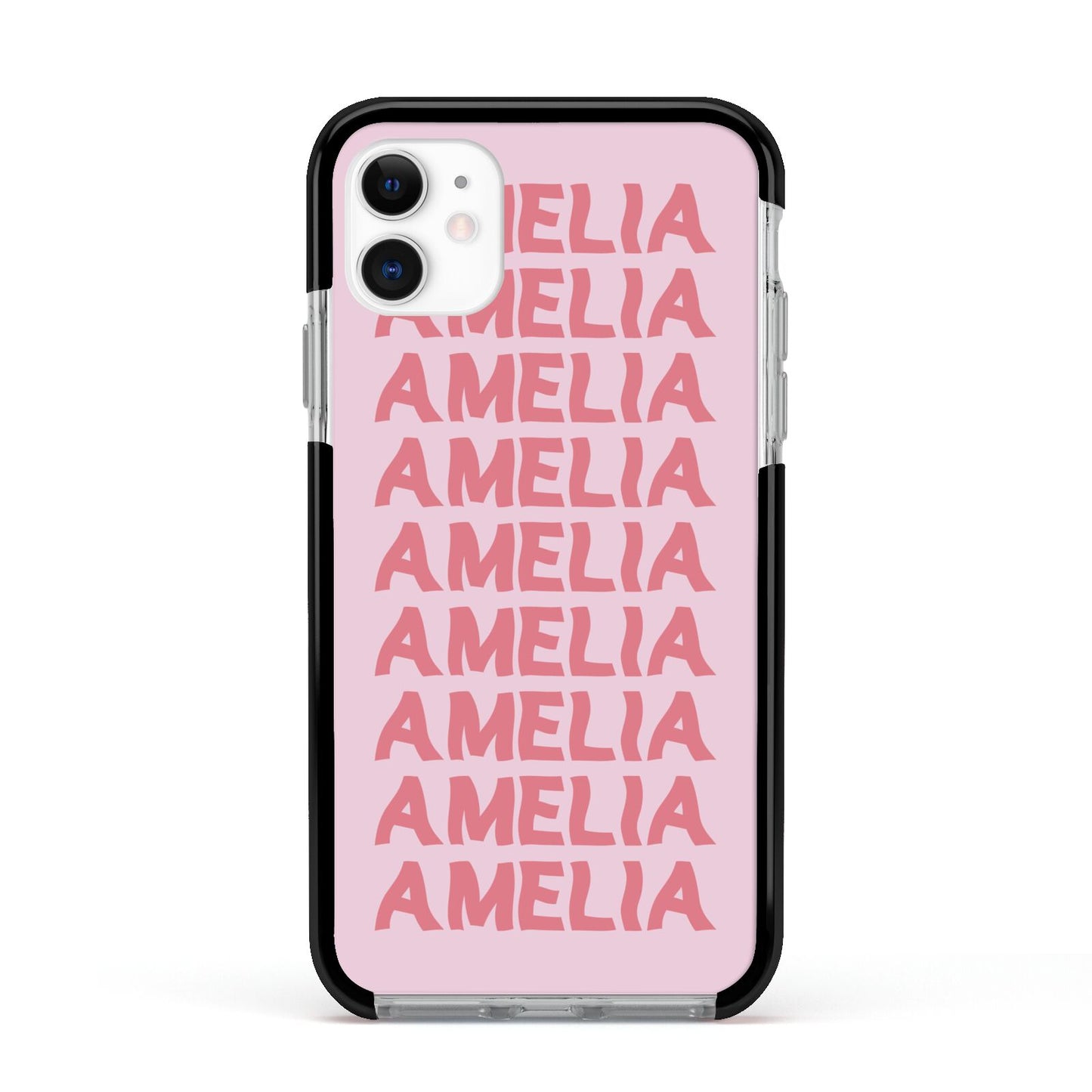 Custom Trippy Name Apple iPhone 11 in White with Black Impact Case