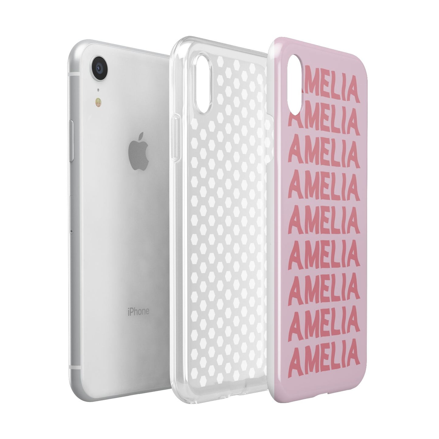 Custom Trippy Name Apple iPhone XR White 3D Tough Case Expanded view