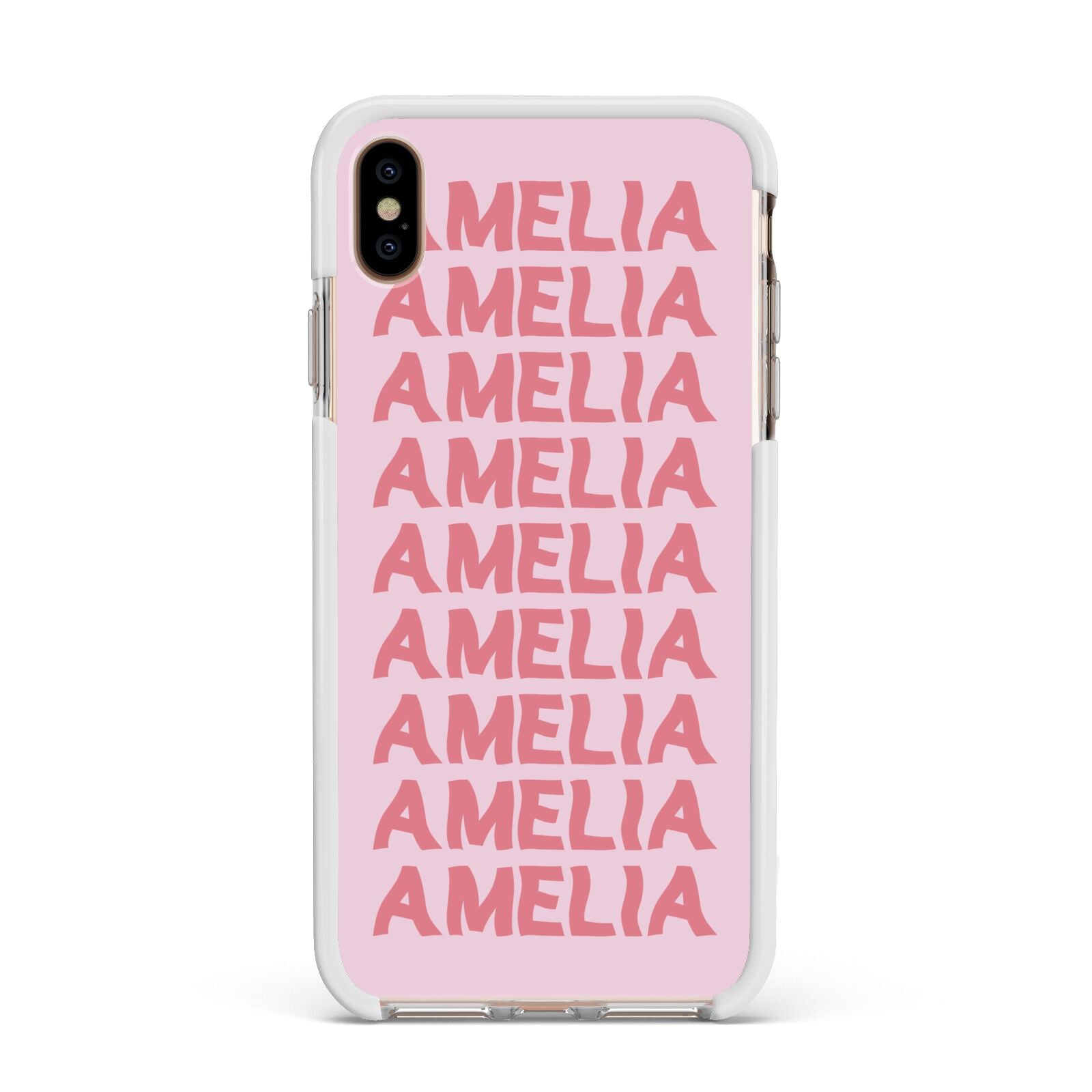 Custom Trippy Name Apple iPhone Xs Max Impact Case White Edge on Gold Phone