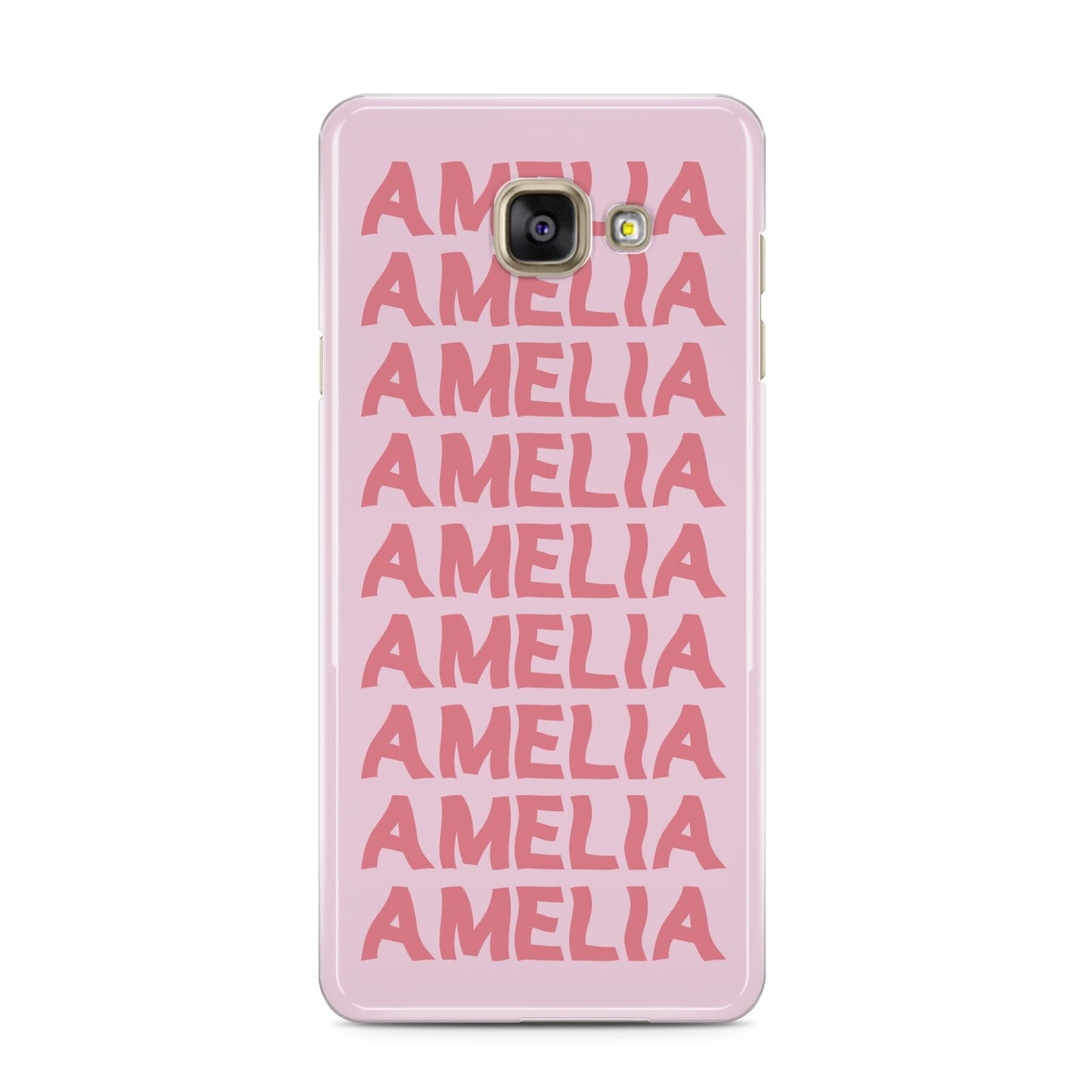 Custom Trippy Name Samsung Galaxy A3 2016 Case on gold phone