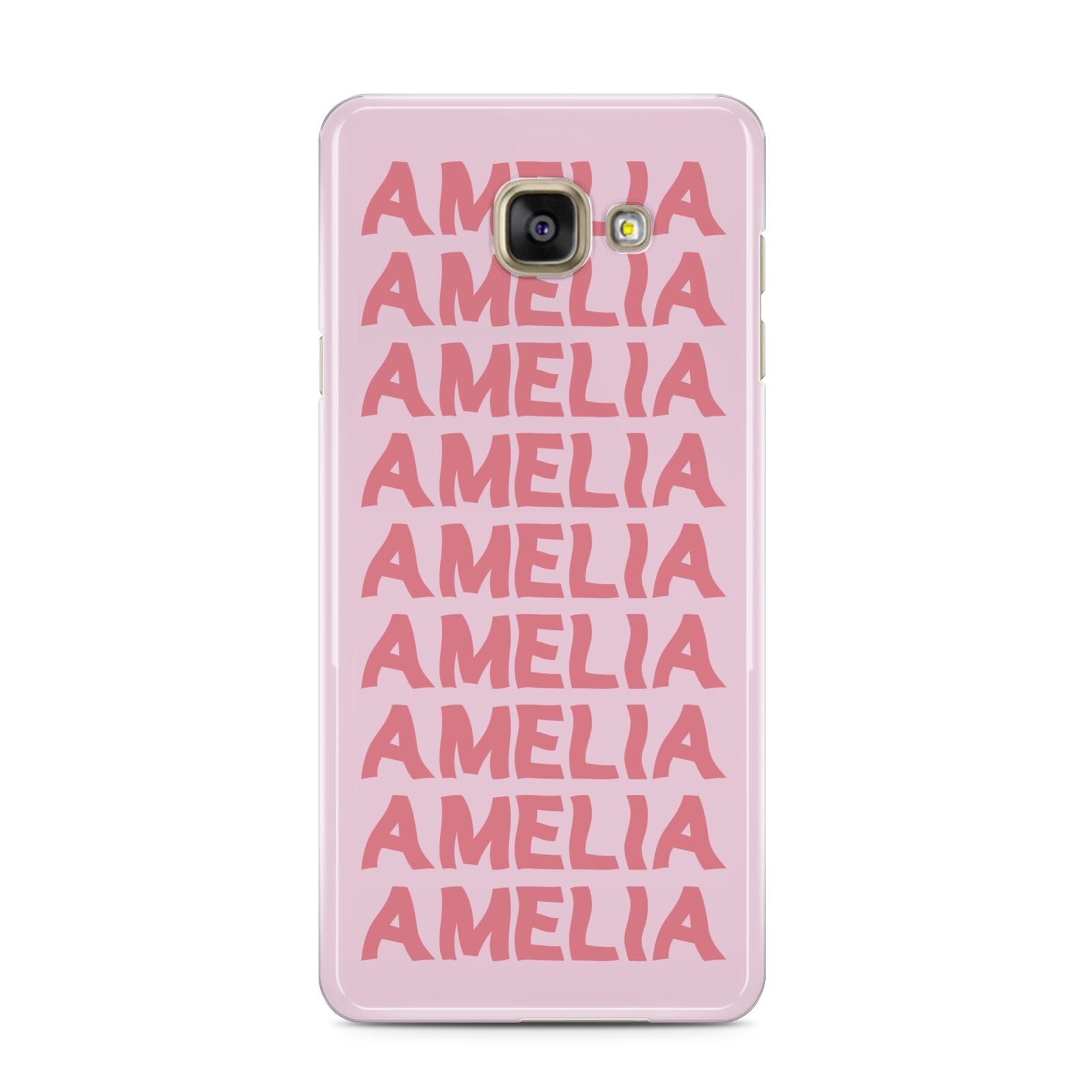 Custom Trippy Name Samsung Galaxy A3 2016 Case on gold phone