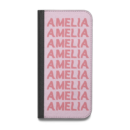 Custom Trippy Name Vegan Leather Flip iPhone Case